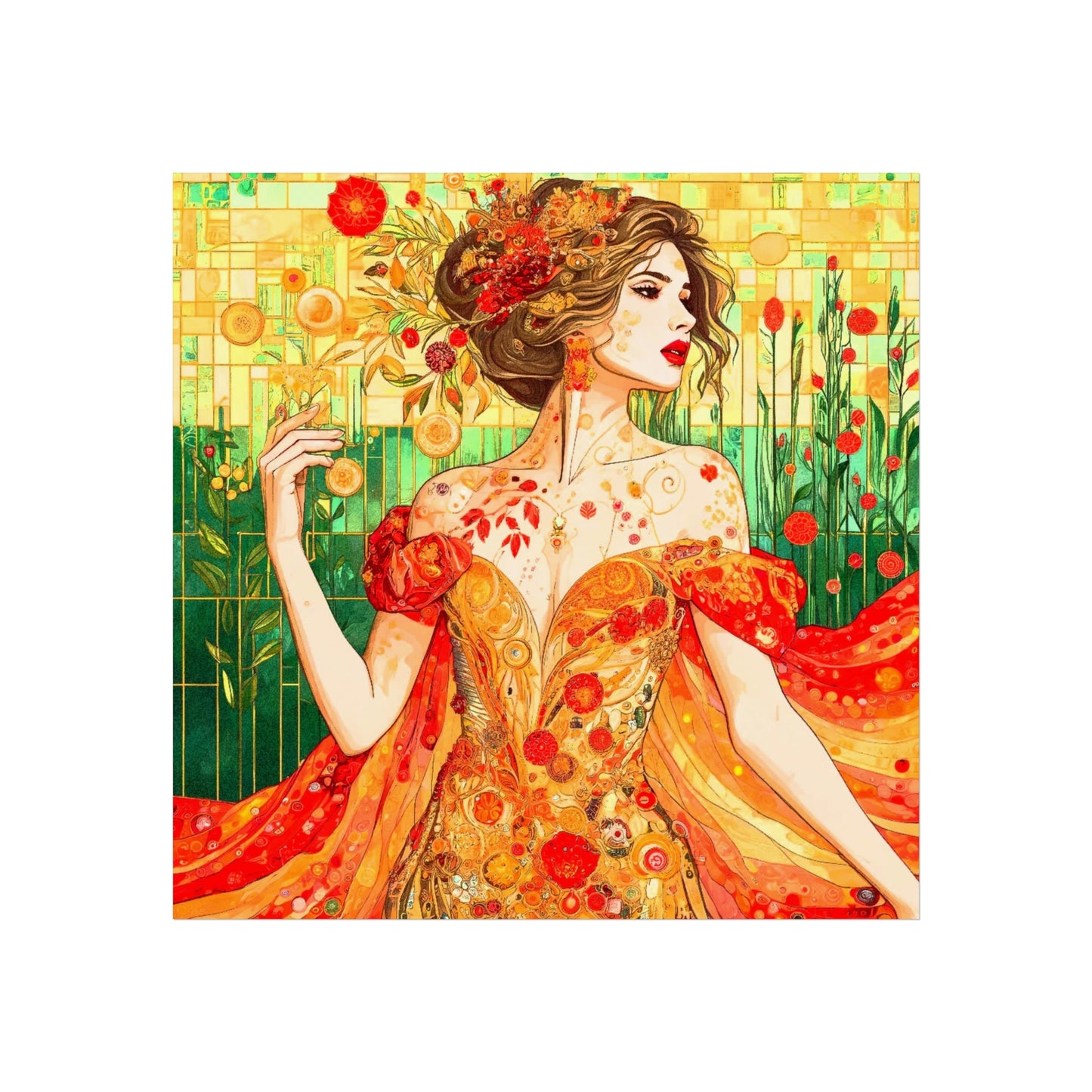 Autumn Queen Art- Giclée Technique Fine Art Posters- No Frame