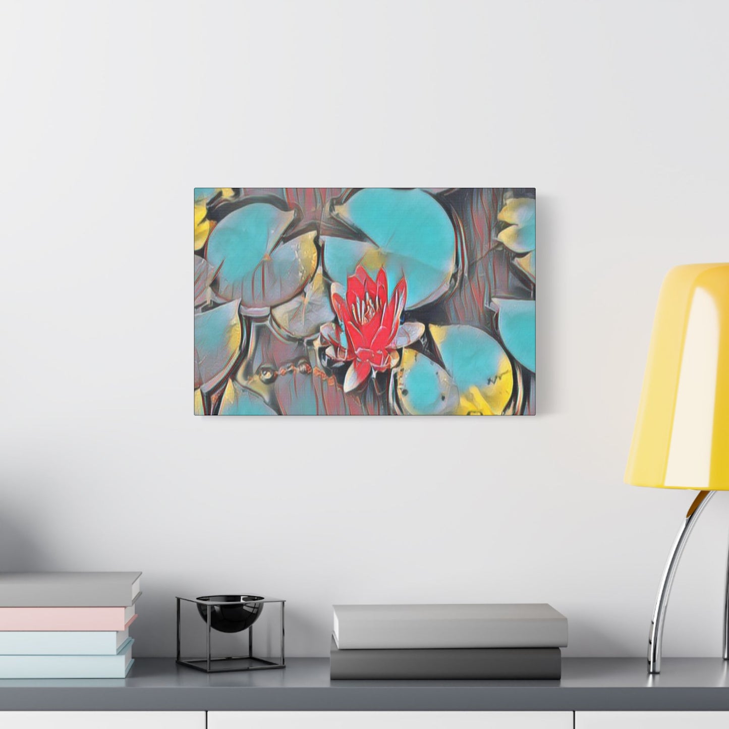 Water Lily Art- Gallery Wrapped- Satin Stretched Canvas Gallery Wraps - No Frame Needed