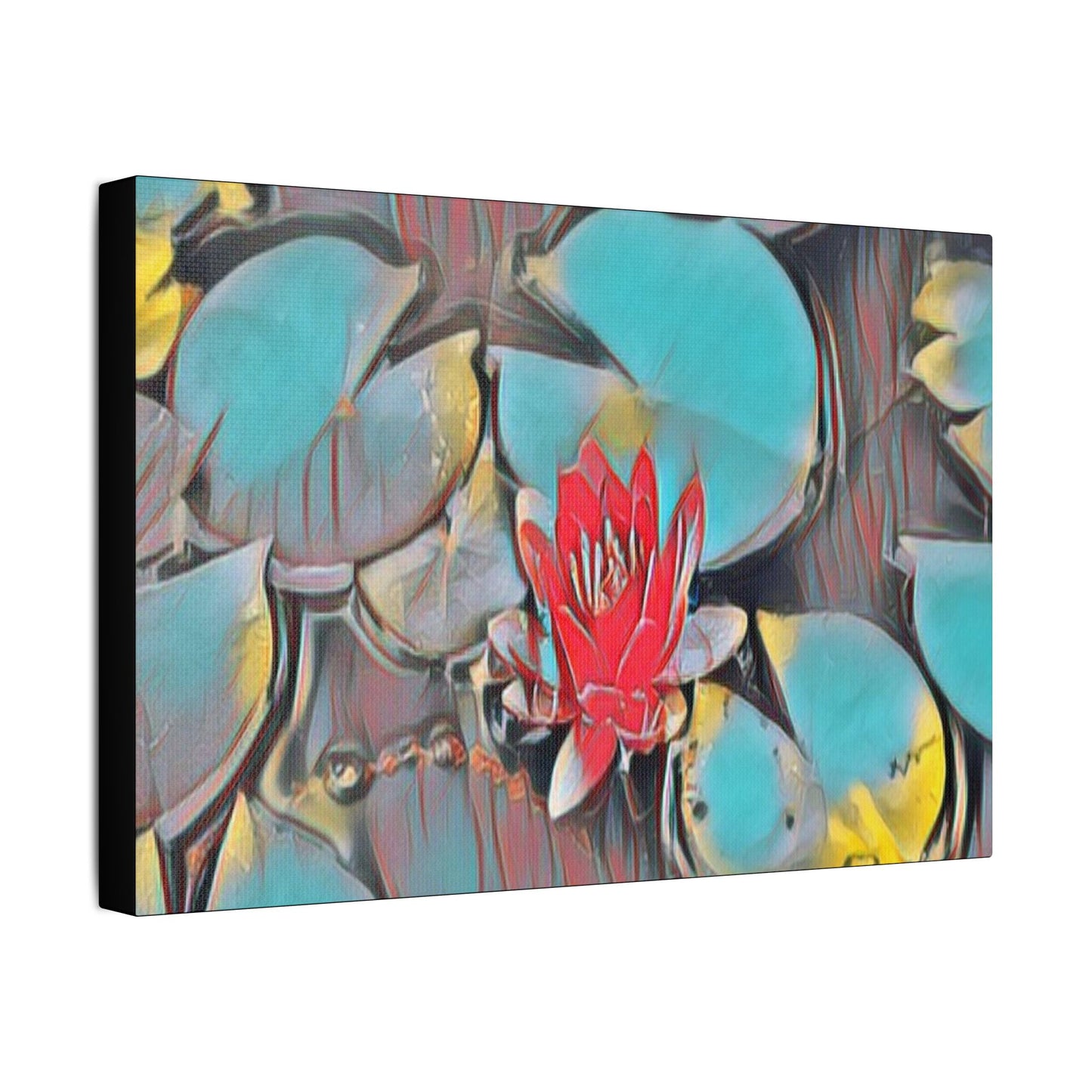 Water Lily Art- Gallery Wrapped- Satin Stretched Canvas Gallery Wraps - No Frame Needed