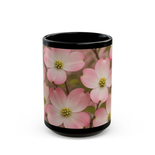 Dogwoods- 11 oz or 15 oz Ceramic Black Mugs