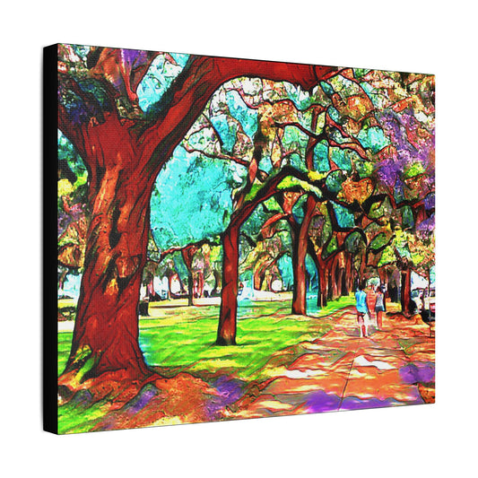 Walk in the Park- Art- Gallery Wrapped- Satin Stretched Canvas Gallery Wraps - No Frame Needed