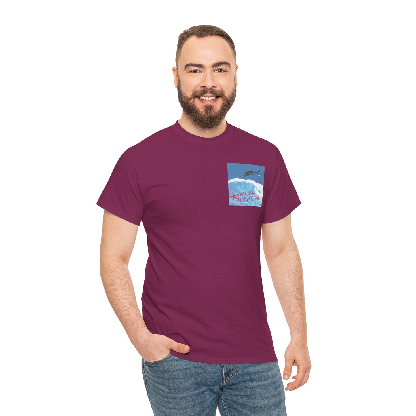 Tropical Beach Time - Amazing Unisex Heavy Cotton Tee
