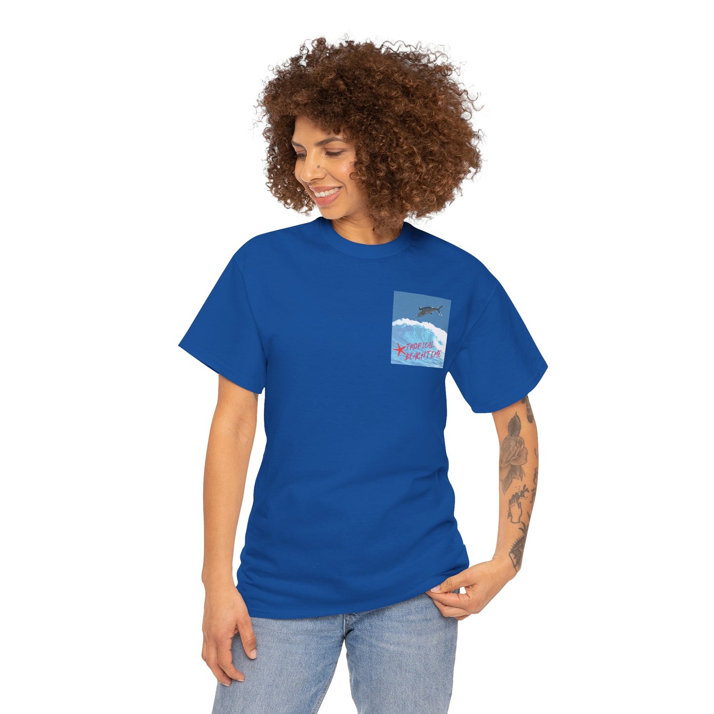 Tropical Beach Time - Amazing Unisex Heavy Cotton Tee