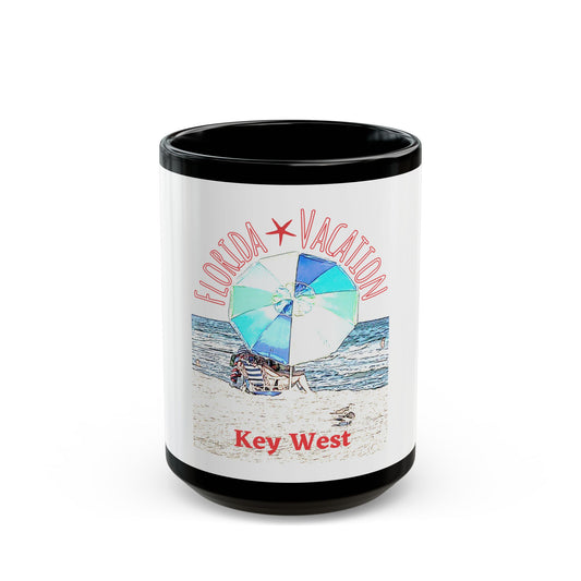 Florida Vacation Key West - 11 oz or 15 oz Ceramic Black Mugs