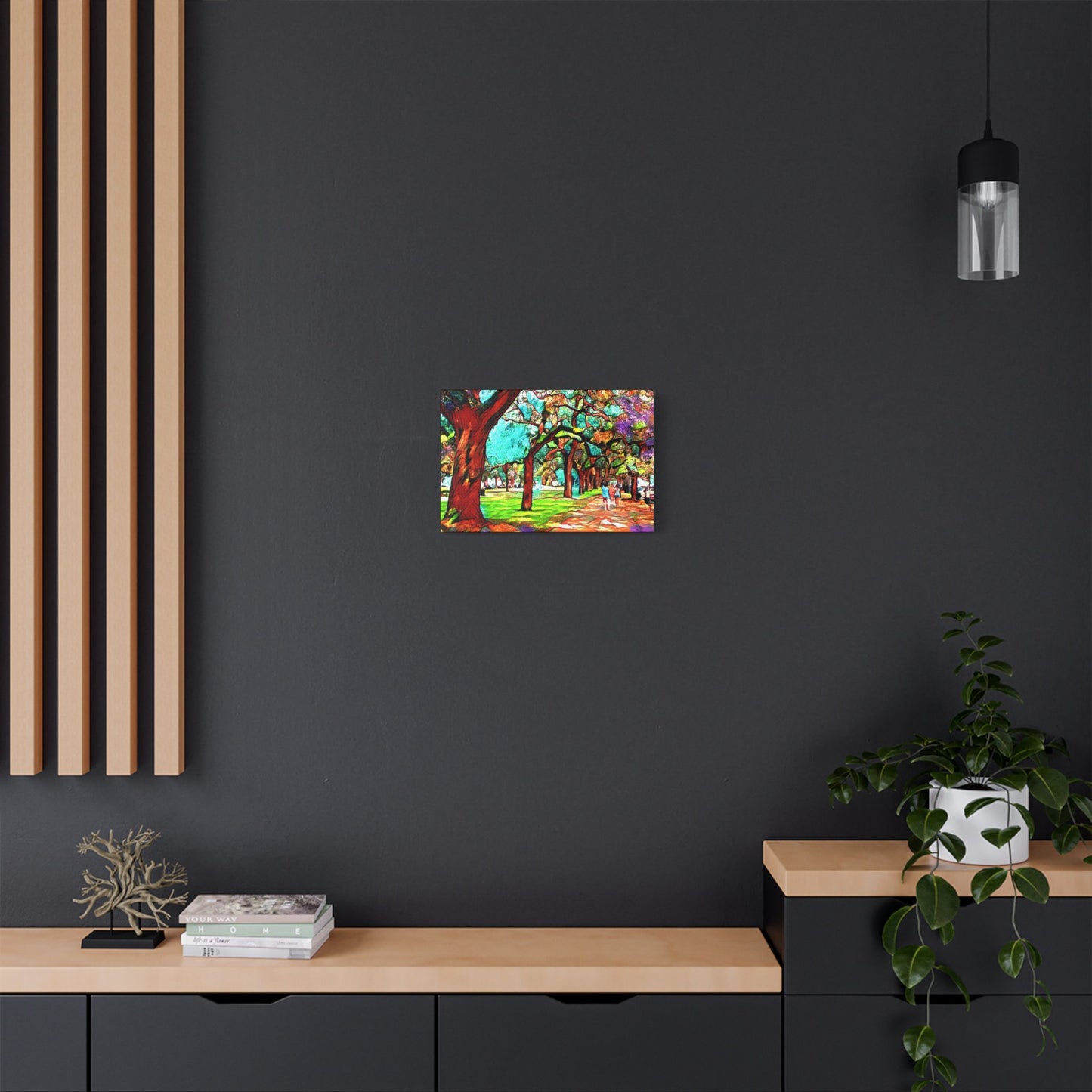 Walk in the Park- Art- Gallery Wrapped- Satin Stretched Canvas Gallery Wraps - No Frame Needed