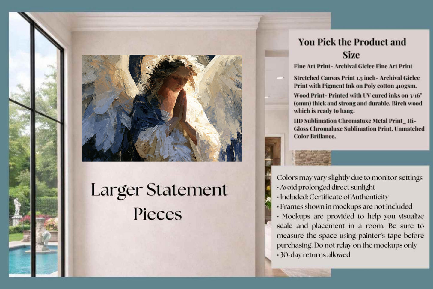 The Prayer Of An Angel | Praying Angel Art | Christian Wall Decor | Inspirational Faith Art