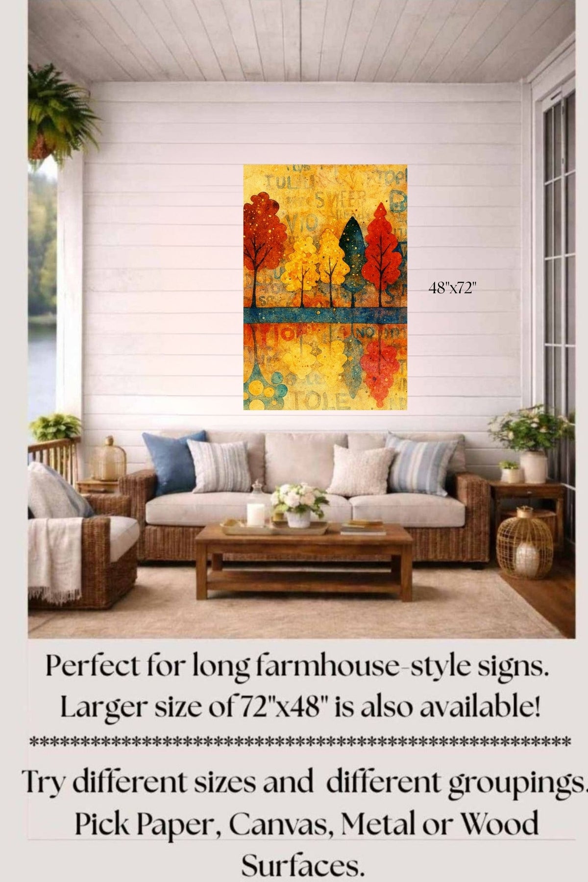 Autumn Rhythm | Mid Century Modern Fall Trees | Abstract Autumn Art | Giclée Paper • Wood • Metal • Canvas