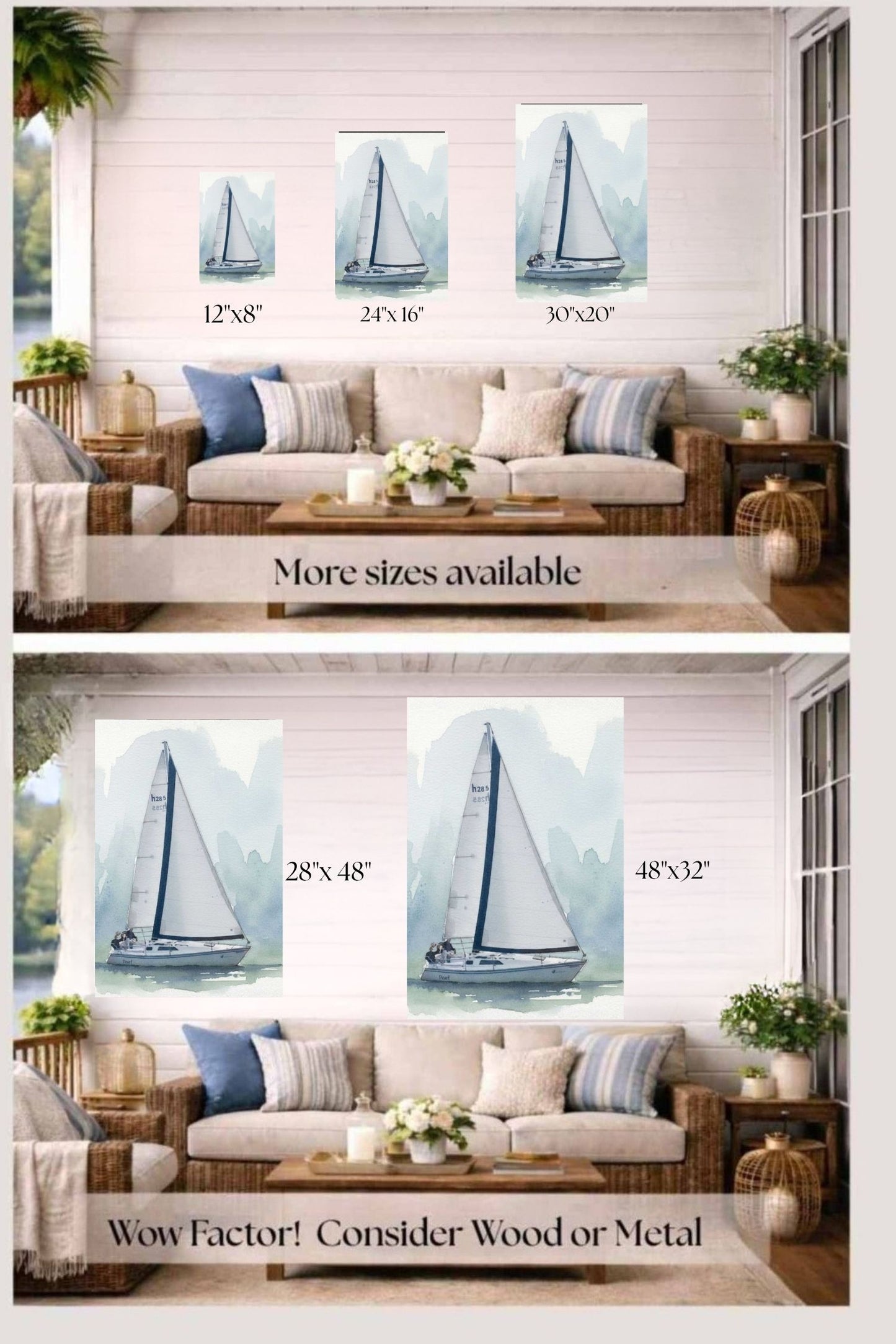 Sailing Boat | Water Sports Art| Prints, Giclee Paper, Giclee Canvas, Birch Wood, and Metal Panels