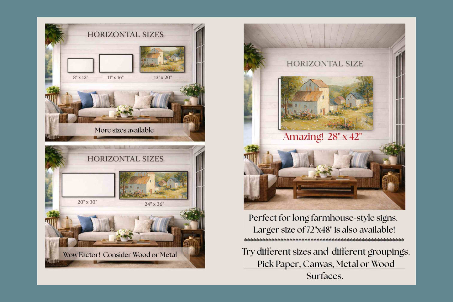 Tuscan Village Farmhouse – Impressionist Italian Country Painting, European Farmhouse Wall Art, Giclée on Canvas, Wood, Metal & Fine Art Paper