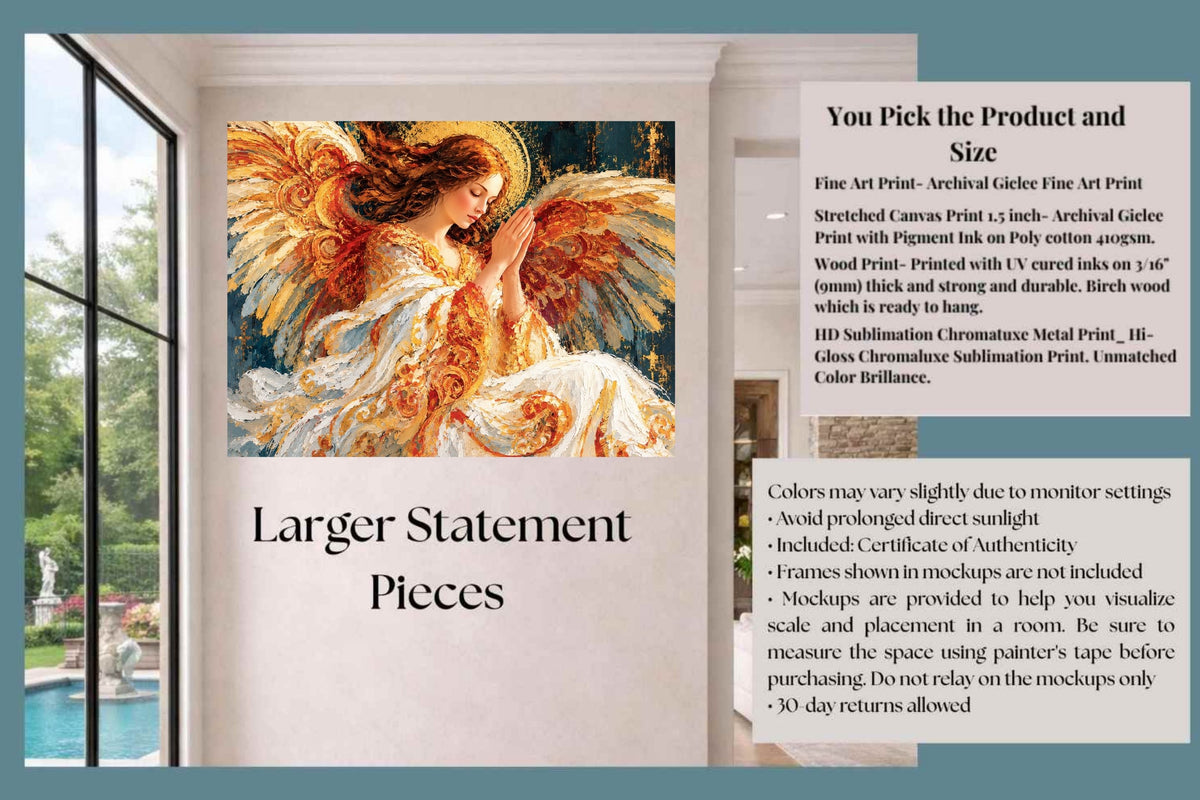 In The Stillness Of Prayer  Praying Angel Wall Art  Prints Canvas Wood Or Metal Art