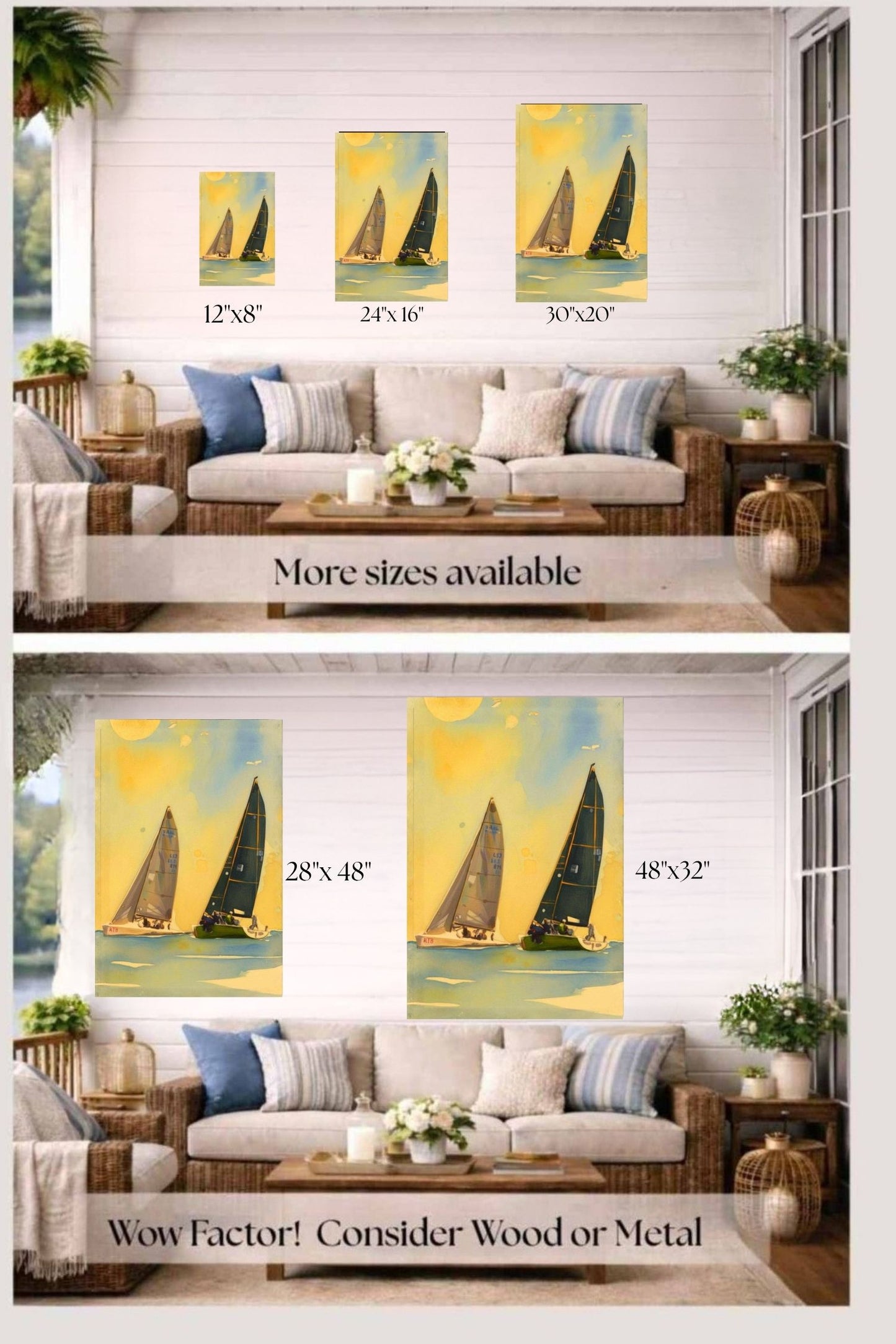 Sailing Days| Water Sports Art| Art Giclee Paper- Wood- Metal- Canvas
