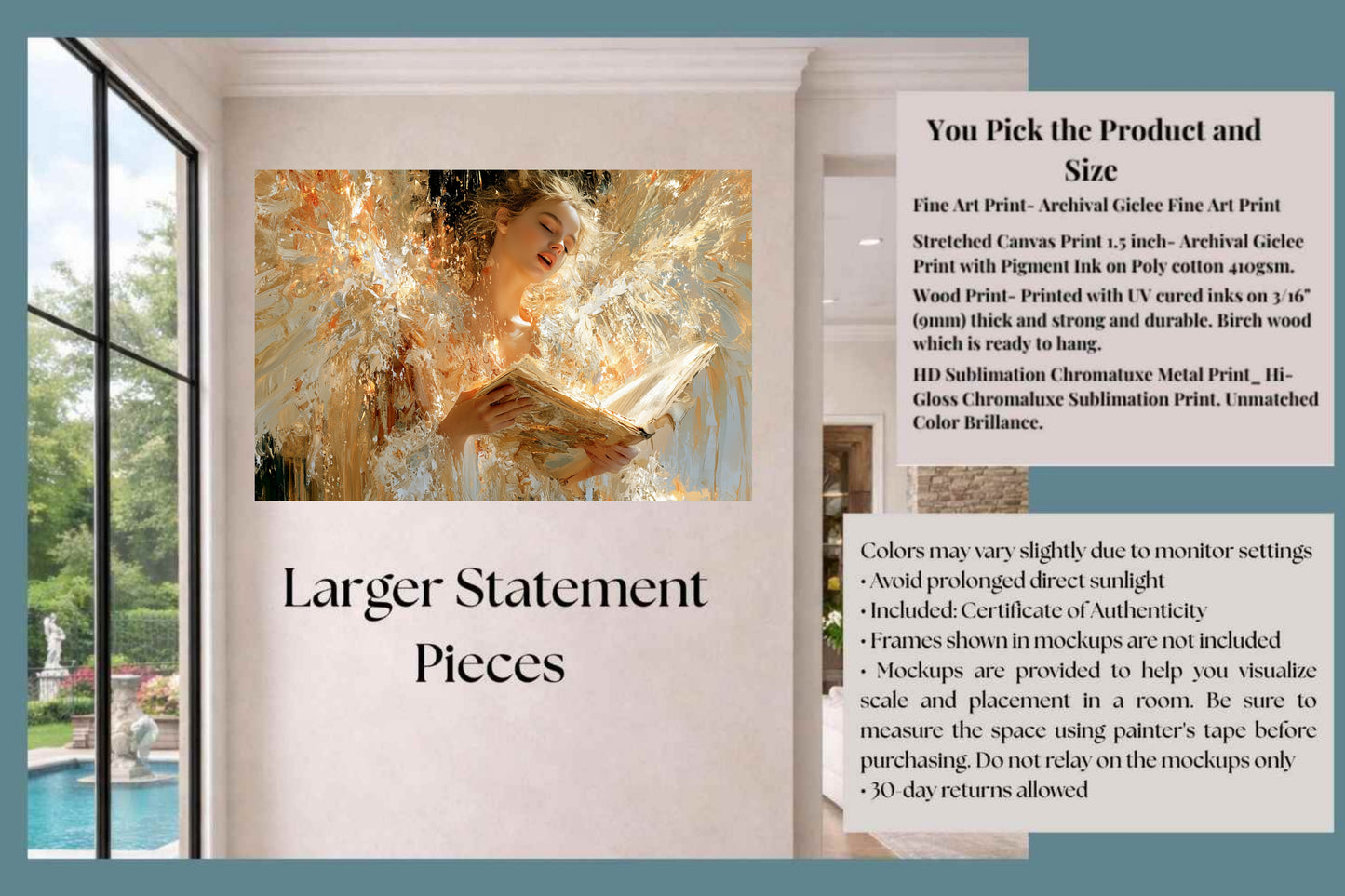 Song Of Heaven | Singing Angel Art | Christian Wall Decor | Angel Hymn Art | Inspirational Faith Art