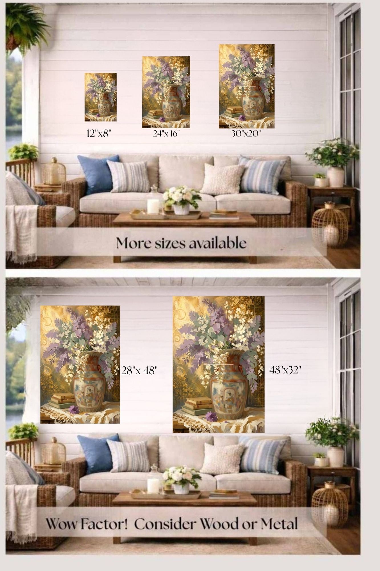 Heirloom Garden Blooms | Elegant Floral Print| Still Life with Oriental Vase | Cottage Garden Wall Art | Giclée Paper • Canvas • Wood • Metal