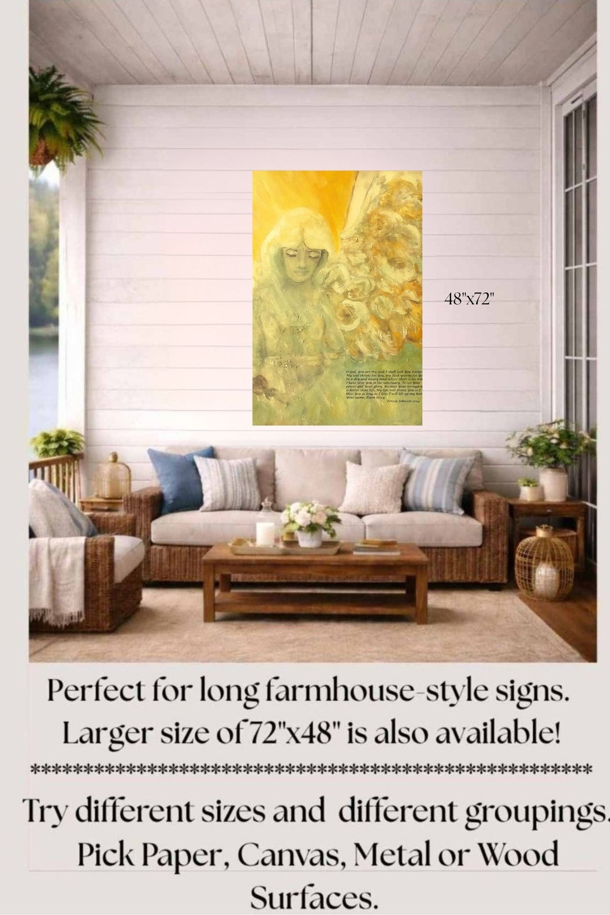 Angels Watch Over Thee| Heavenly Art| Inspiration| Print, Wood, Metal or Canvas- Heaven Being sent by God - Art by Teresa Johnson