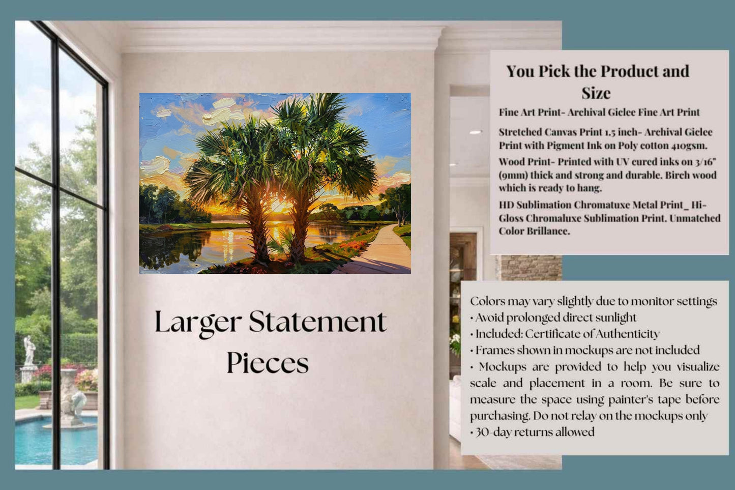 Florida Waterway| Coastal Print| Tropical Water Art| Giclee Paper- Wood- Metal- Canvas