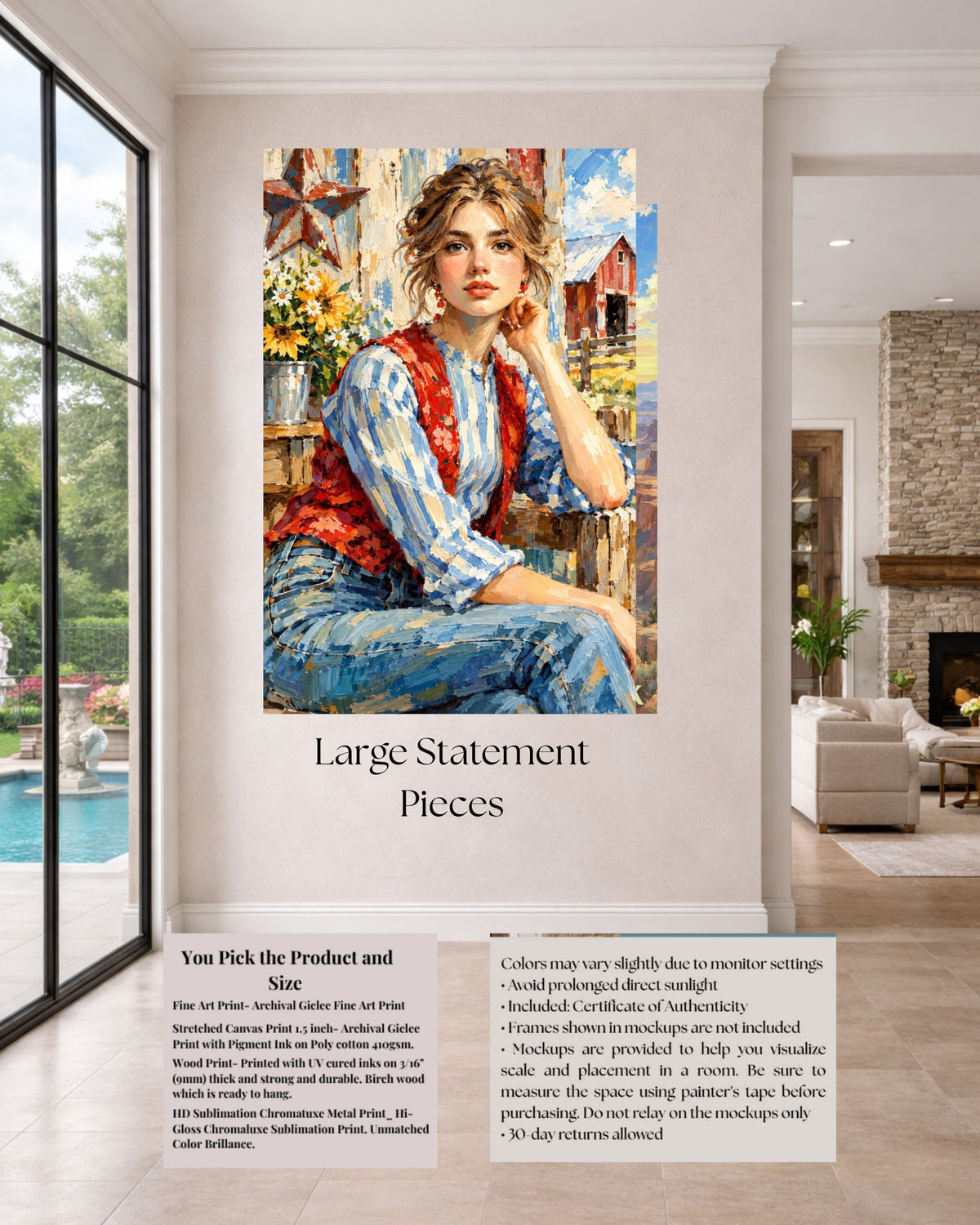 Farm Girl| |Modern Farm Art Prints, Canvas, Wood, or Metal Art