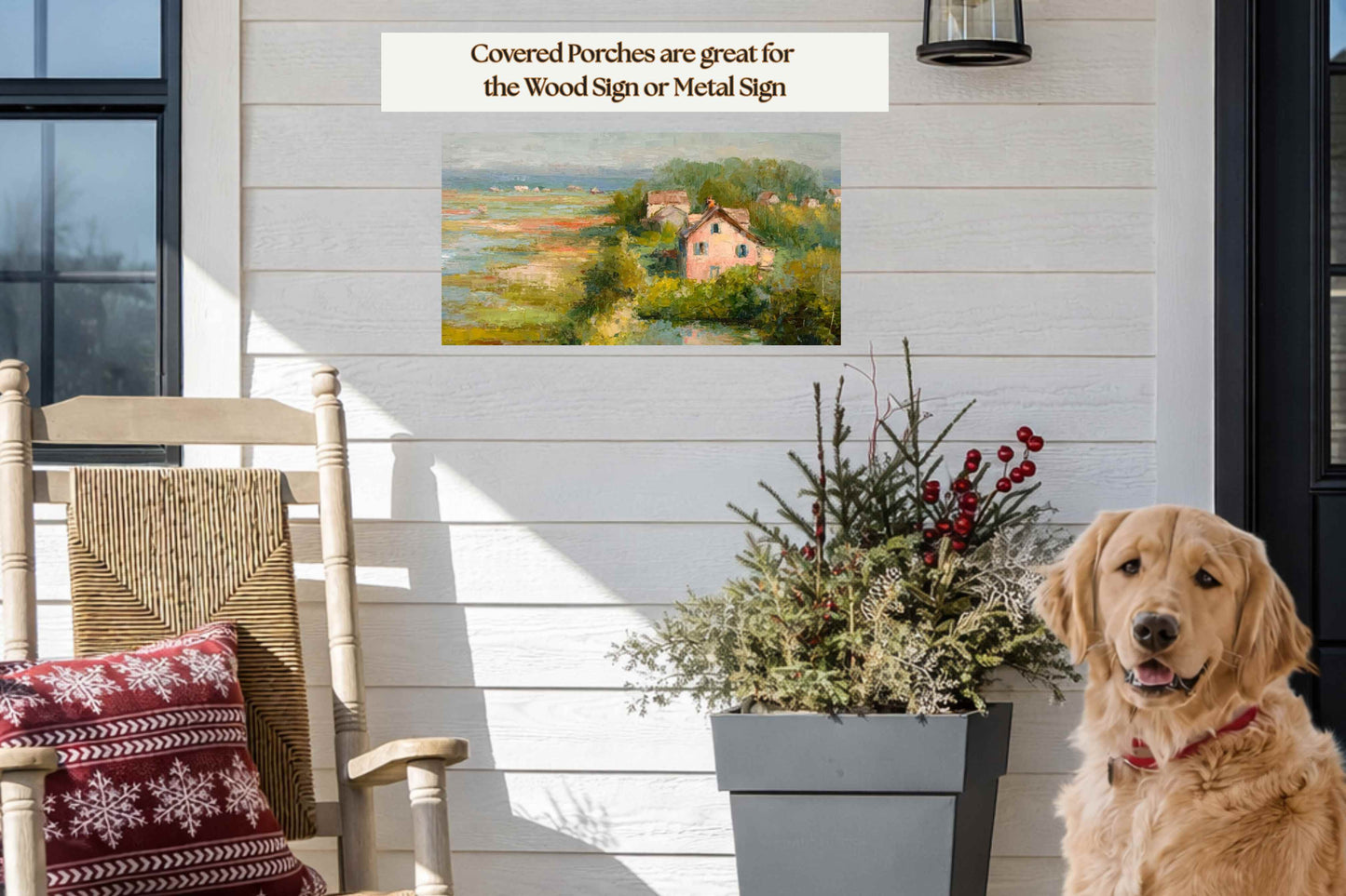 The Pink Cottage – Impressionist Marsh Cottage Painting, Coastal Wall Art, Romantic Cottage Print, Giclée on Canvas, Wood, Metal & Fine Art Paper
