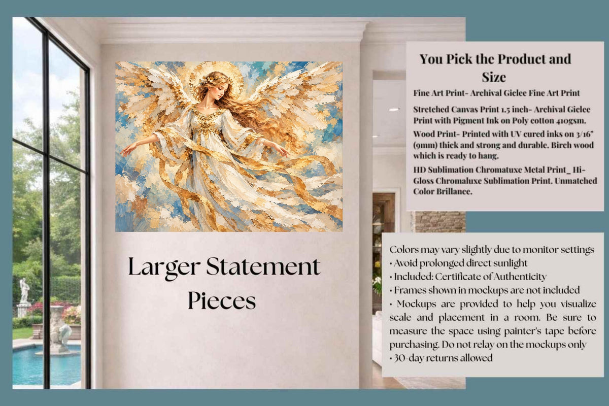 Heavens Golden Messenger | Angel Art | Prints Canvas Wood Or Metal Art