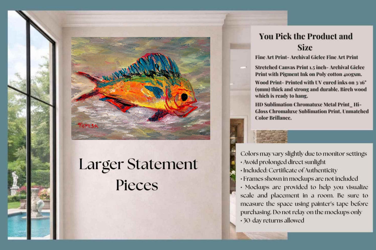 The Fish That Got Away. Ocean Art Giclee Paper- Wood- Metal- Canvas