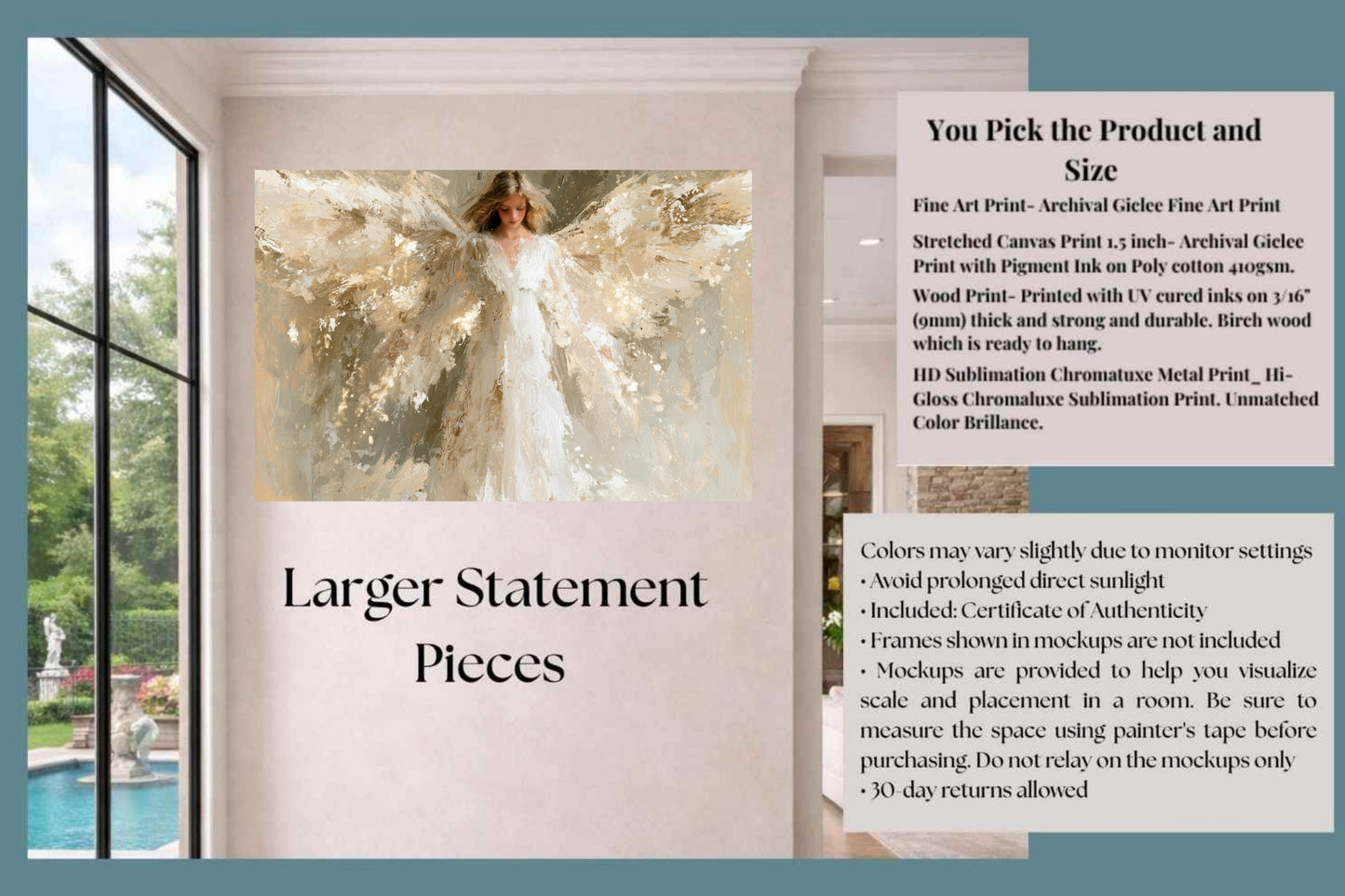 Whispers Of Grace | Angel Art | Christian Wall Decor | Neutral Spiritual Art | Heavenly Angel Print