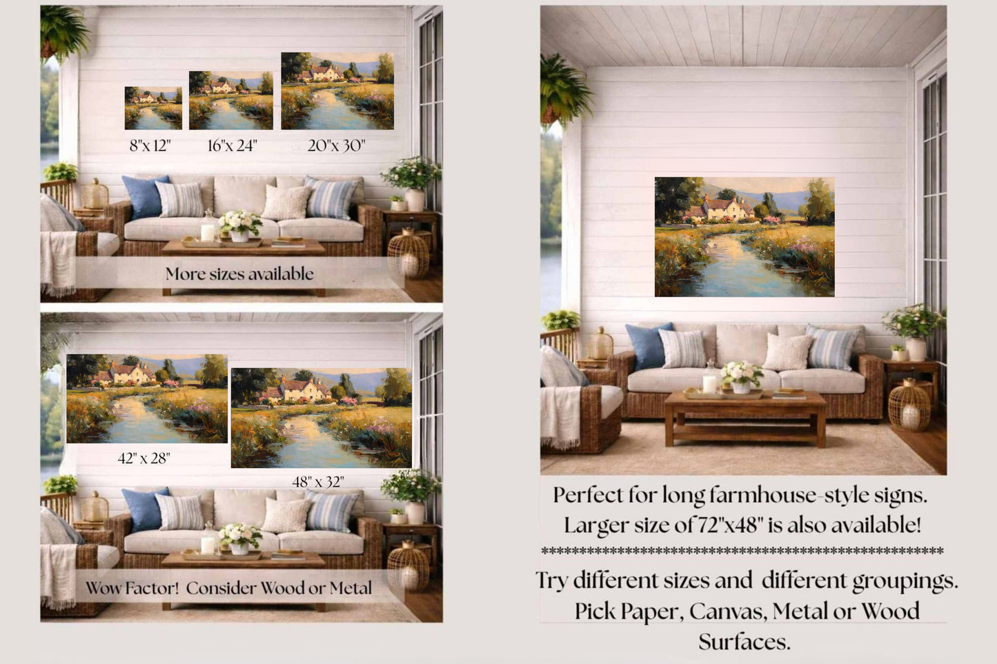 Whispering Brook Cottage | English Print| Cottage Landscape Print| Impressionist Country| Cottagecore Art| Giclee Paper- Wood- Metal- Canvas