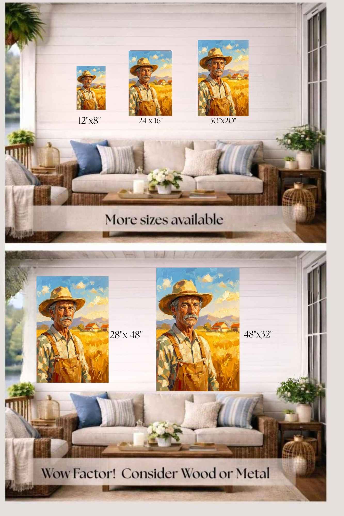 American Farmer| Farm Harvest Art| Giclee Paper- Wood- Metal- Canvas