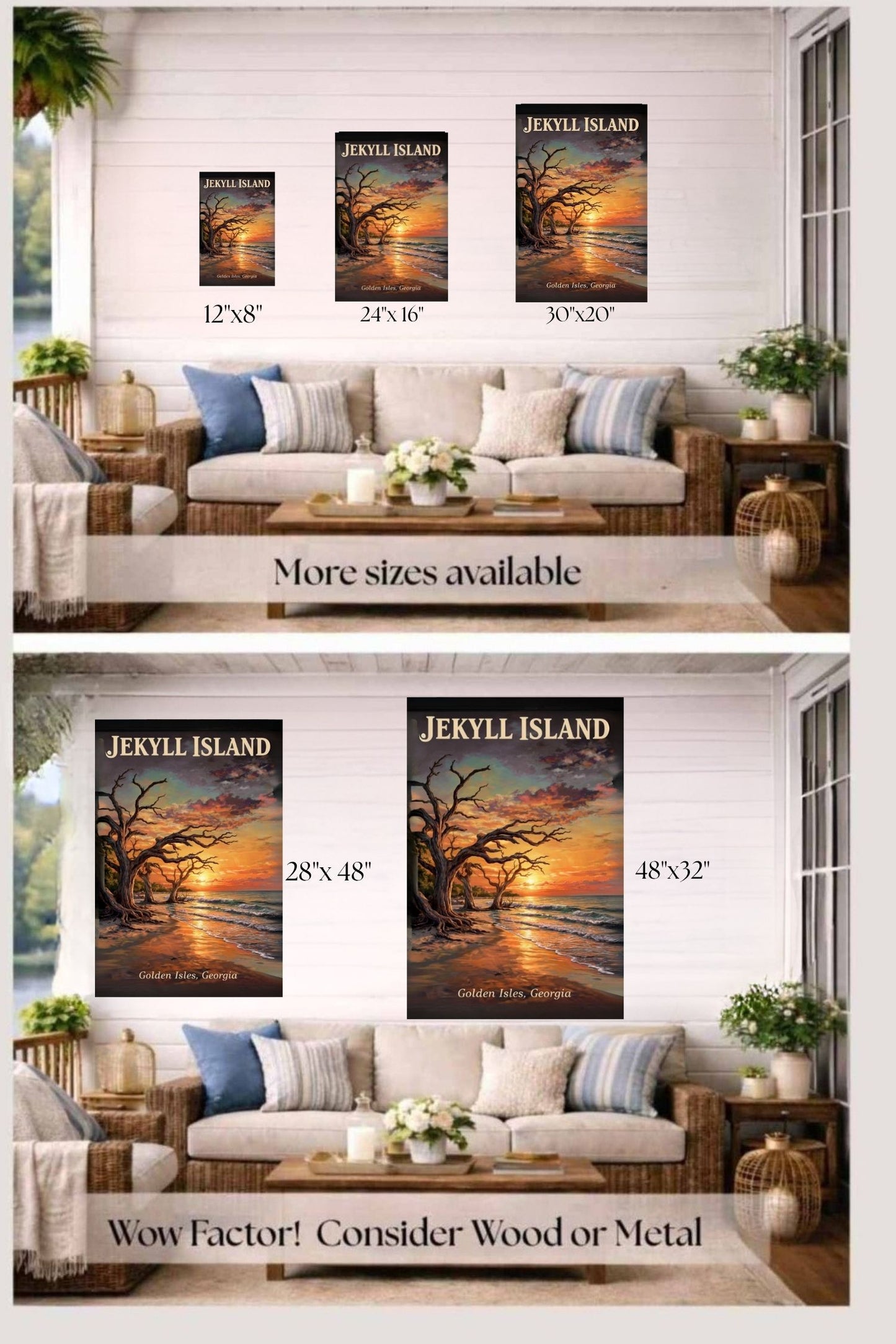 Jekyll Island |Driftwood Print| Beach at Sunrise| Ocean Beach Art Print| Travel Poster| Giclee Paper- Wood- Metal- Canvas