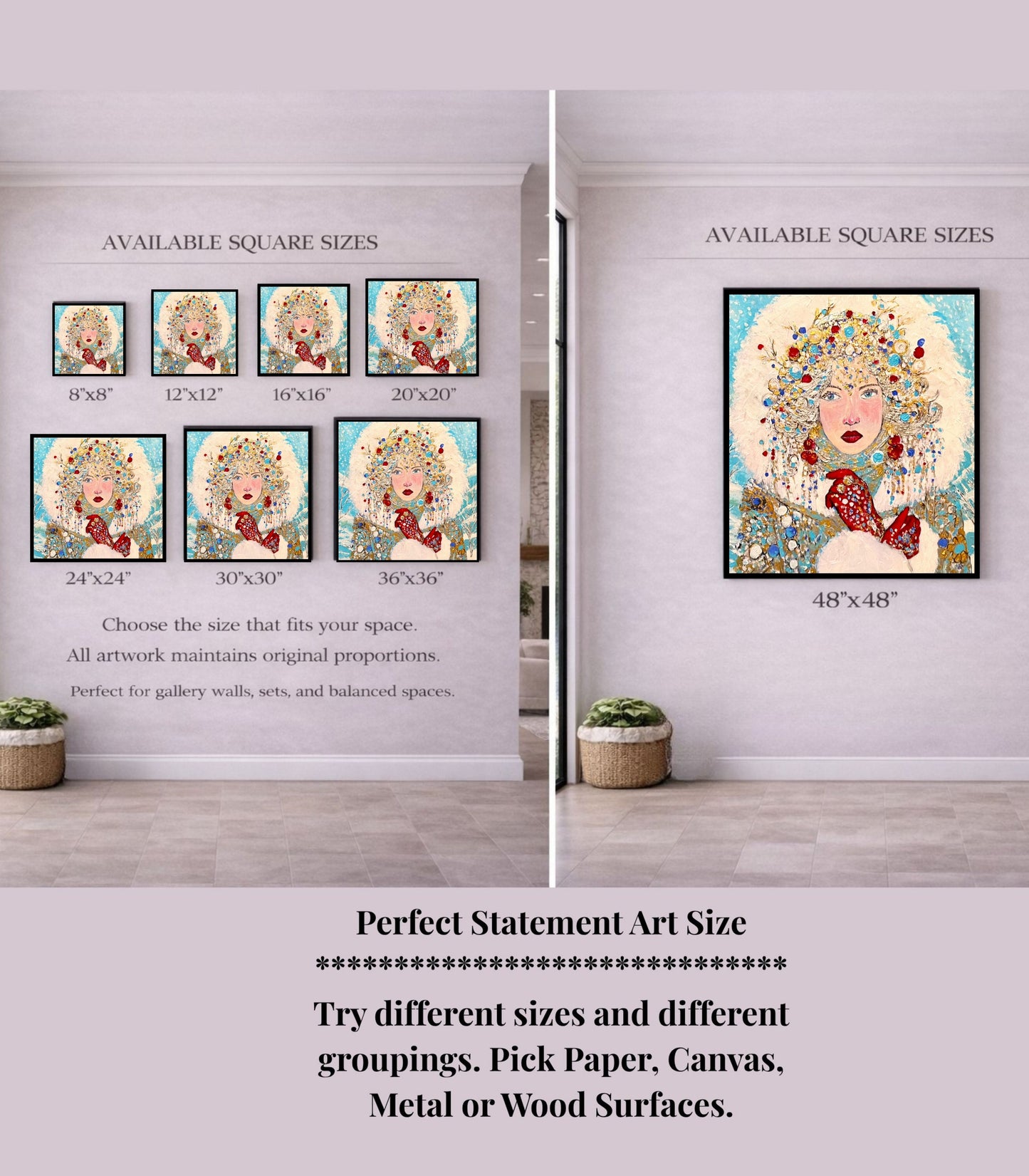 The Queen of Winter| Snow Beauty| Jewel Art| Giclee Paper- Wood- Metal- Canvas