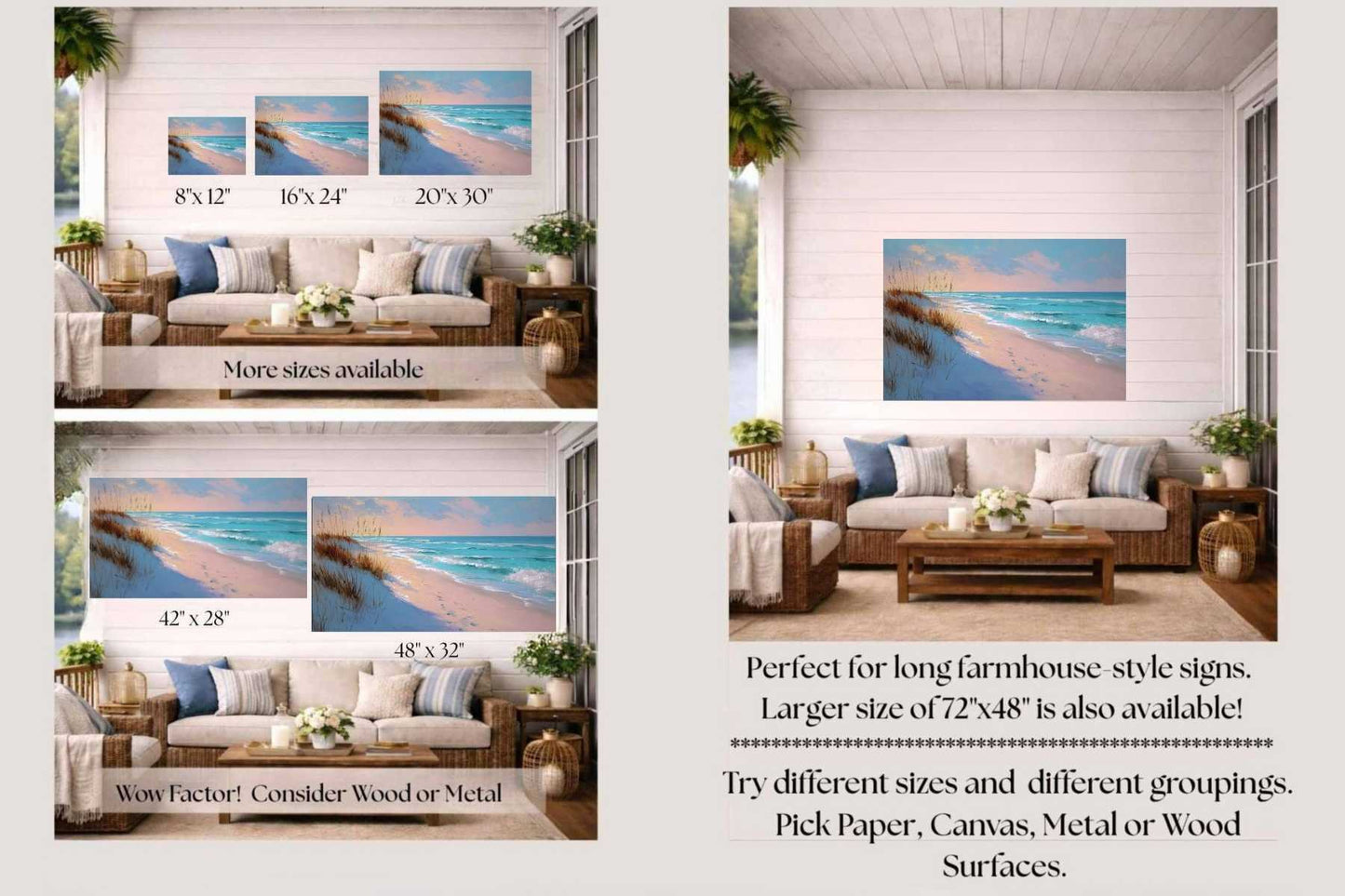 Moody Shores | Coastal Print| Beach Wall Art | Ocean Landscape Print | Giclée on Paper, Canvas, Wood, Metal