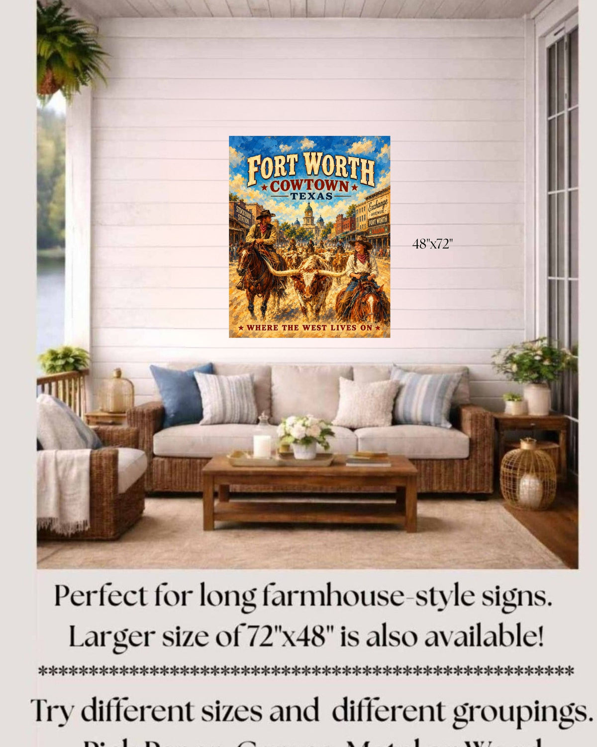 Where The West Lives On-Ft Worth Texas| Prints Canvas Wood Or Metal Art