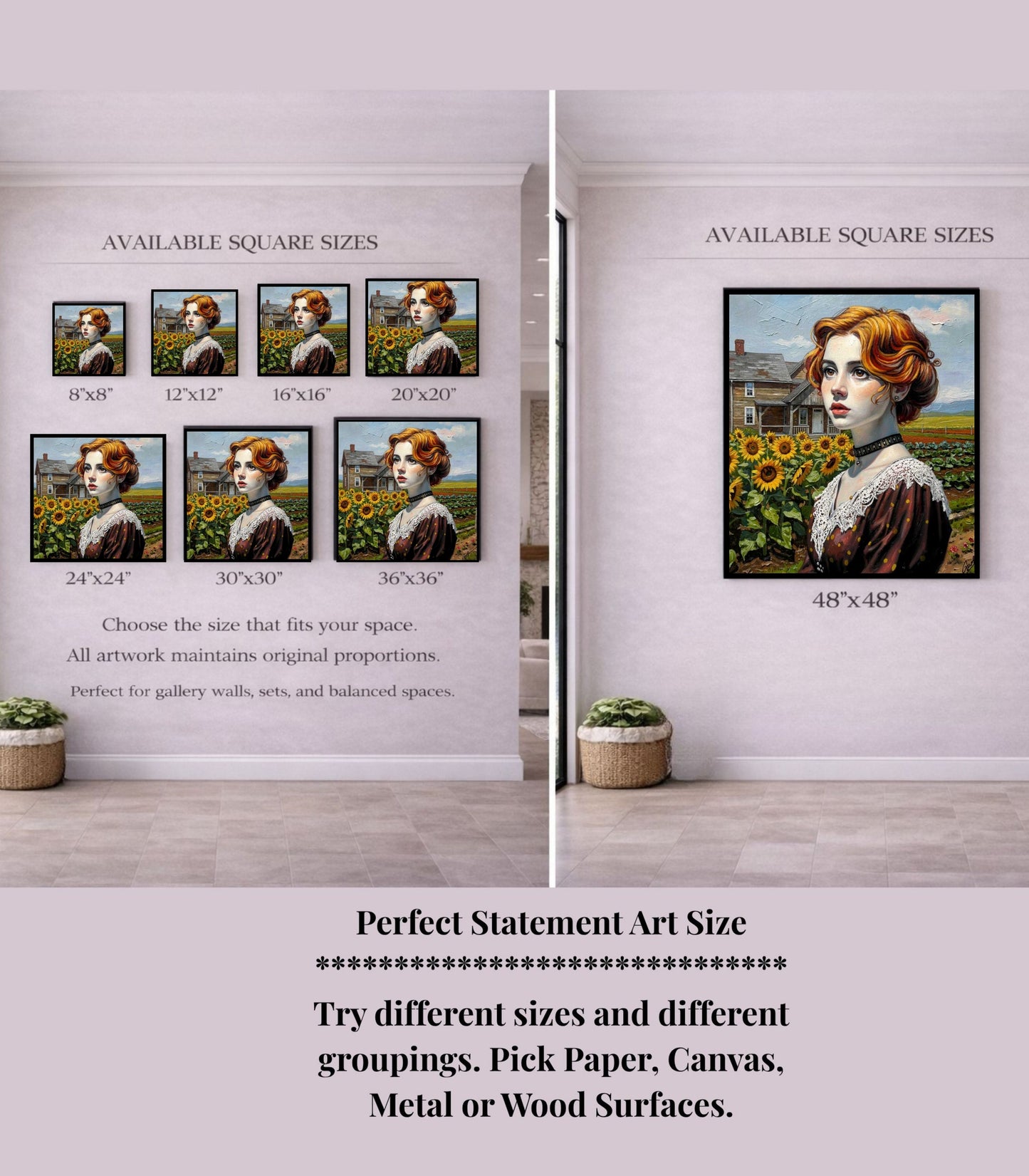 Vintage Farm Girl| Harvest Art| Giclee Paper- Wood- Metal- Canvas