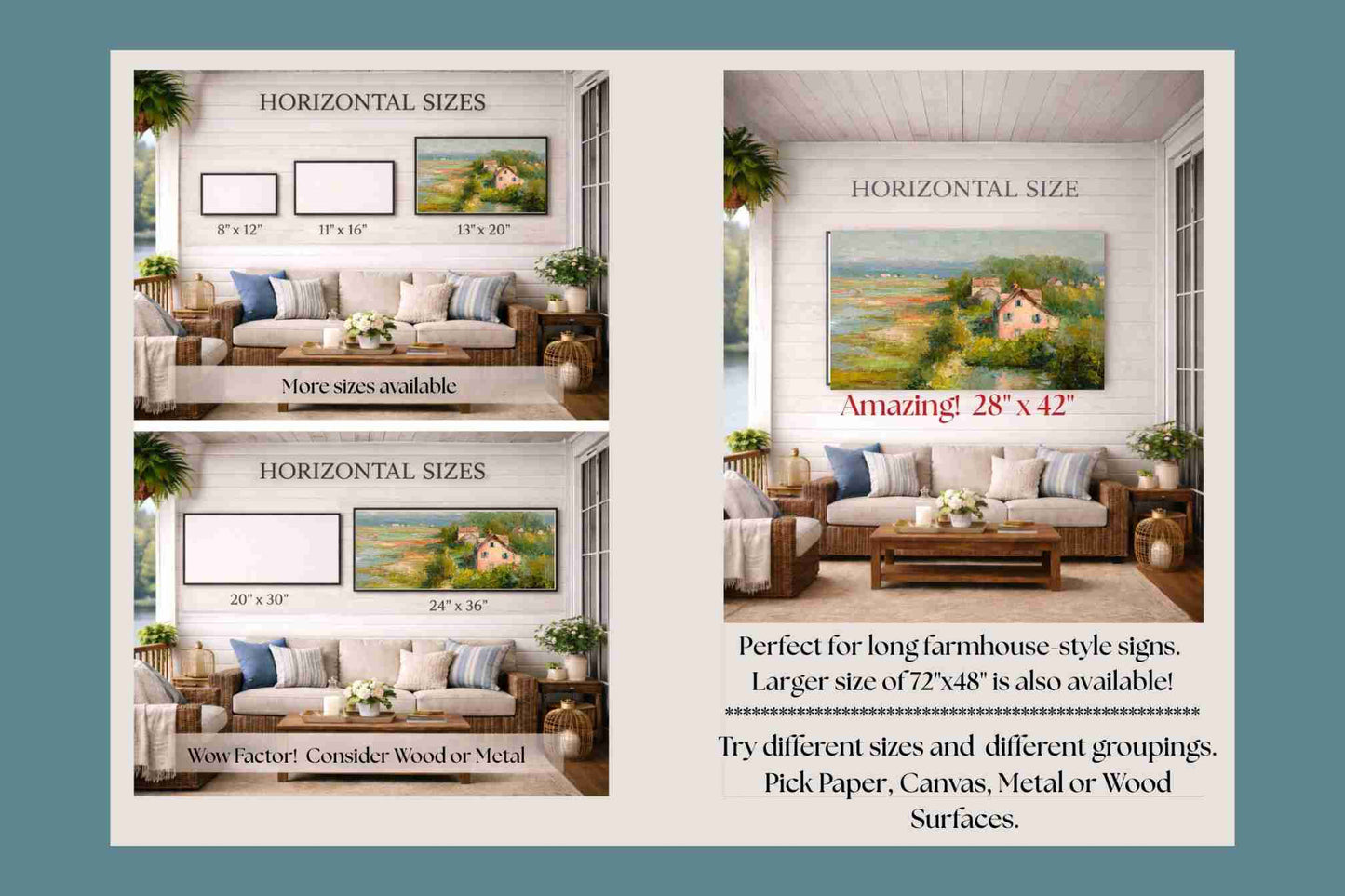 The Pink Cottage | Impressionist Print| Marsh Cottage Art| Coastal Wall Art| Giclée on Canvas, Wood, Metal & Fine Art Paper