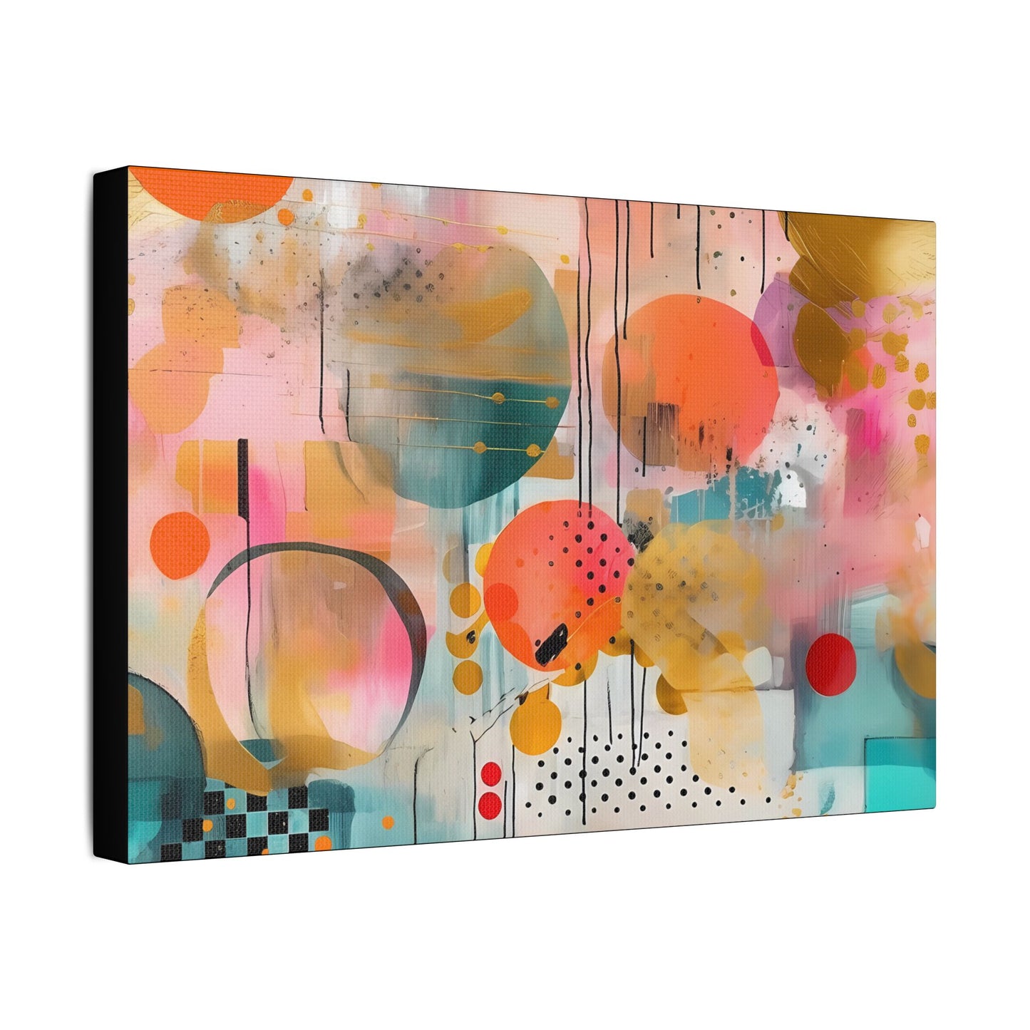 Abstract Designer Art- Gallery Wrapped- Satin Stretched Canvas Gallery Wraps - No Frame Needed