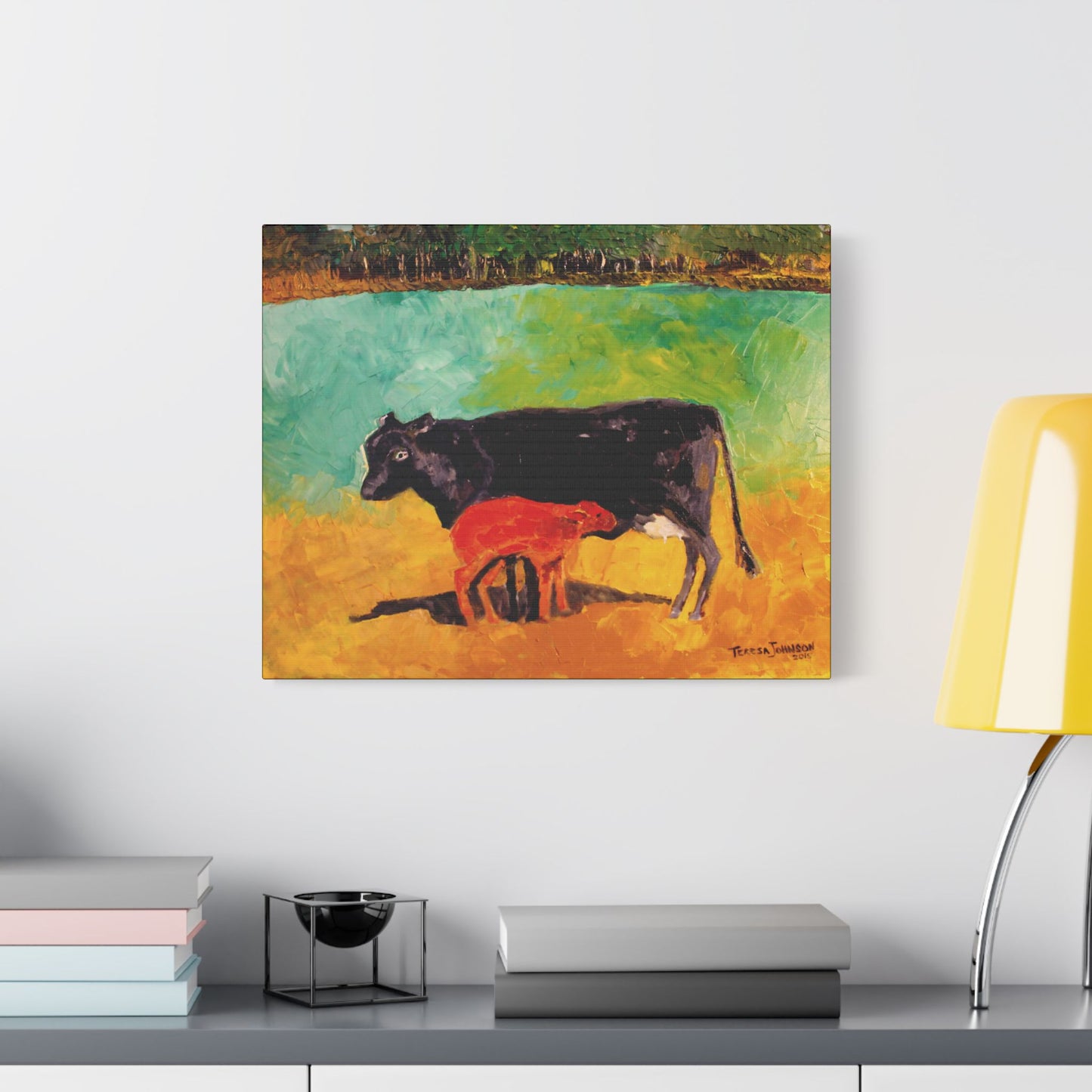 Alison's Calf - Art- Gallery Wrapped- Satin Stretched Canvas Gallery Wraps - No Frame Needed