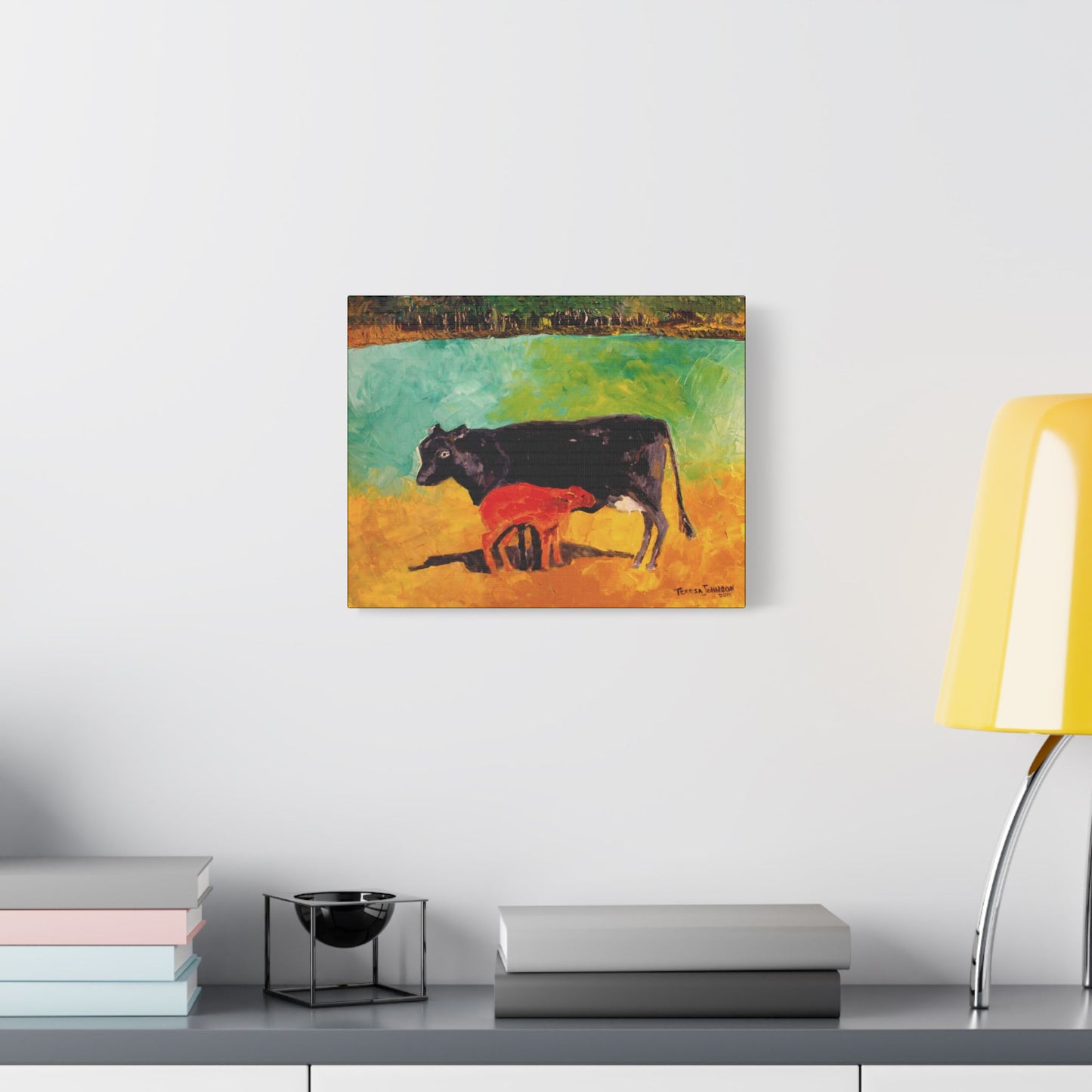 Alison's Calf - Art- Gallery Wrapped- Satin Stretched Canvas Gallery Wraps - No Frame Needed