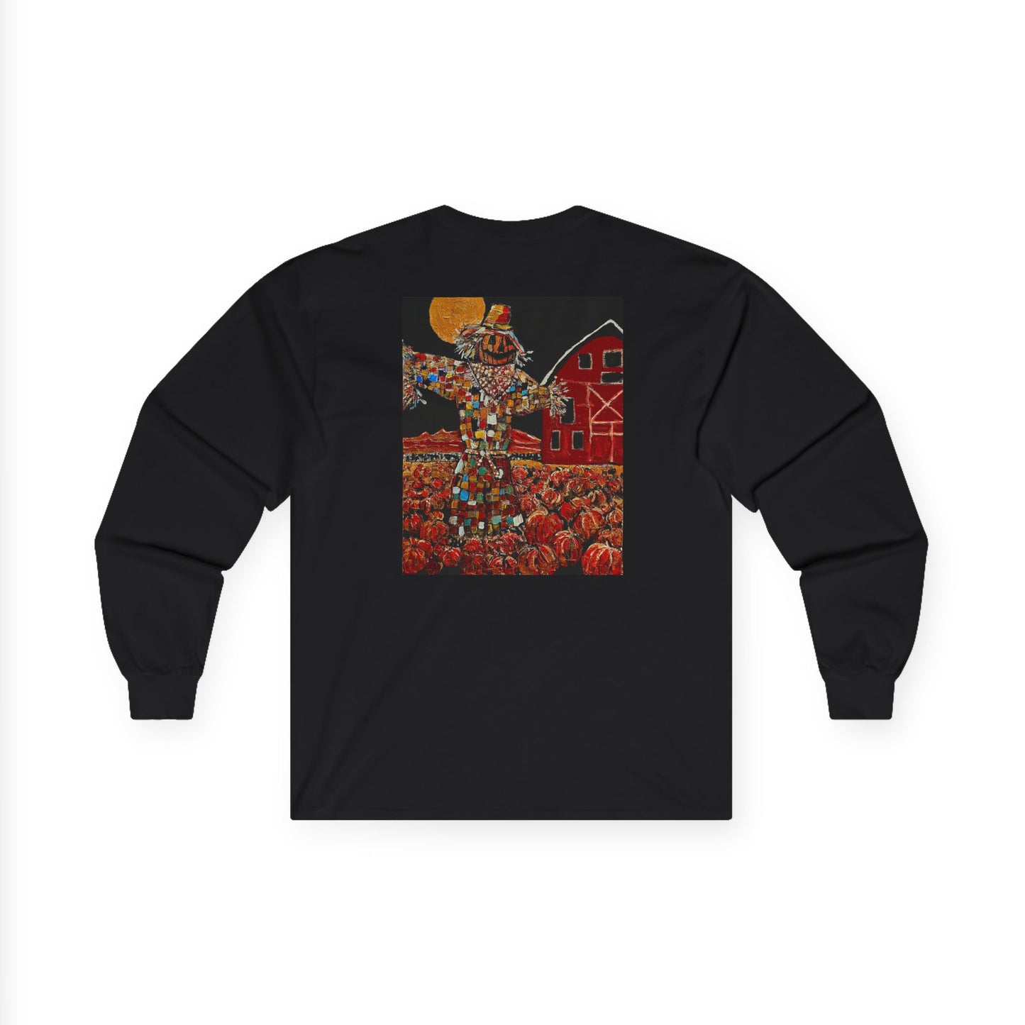 "Scary Scarecrow" Long Sleeve Casual Unisex Tee Shirt