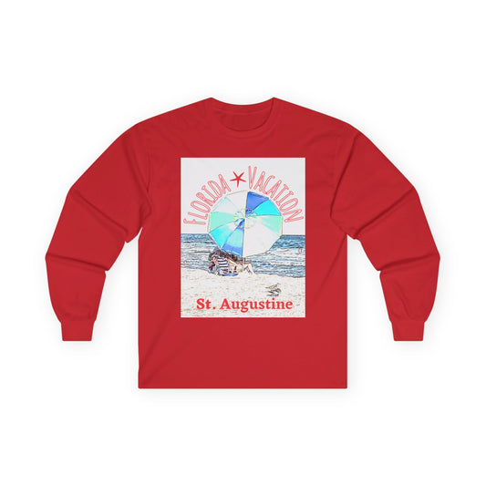 "Florida Vacation St. Augustine" Long Sleeve Casual Unisex Tee Shirt