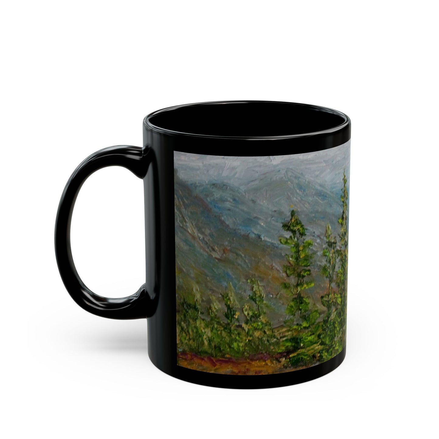 "Rocky Mountain's Shadows"- 11 oz or 15 oz Ceramic Black Mugs