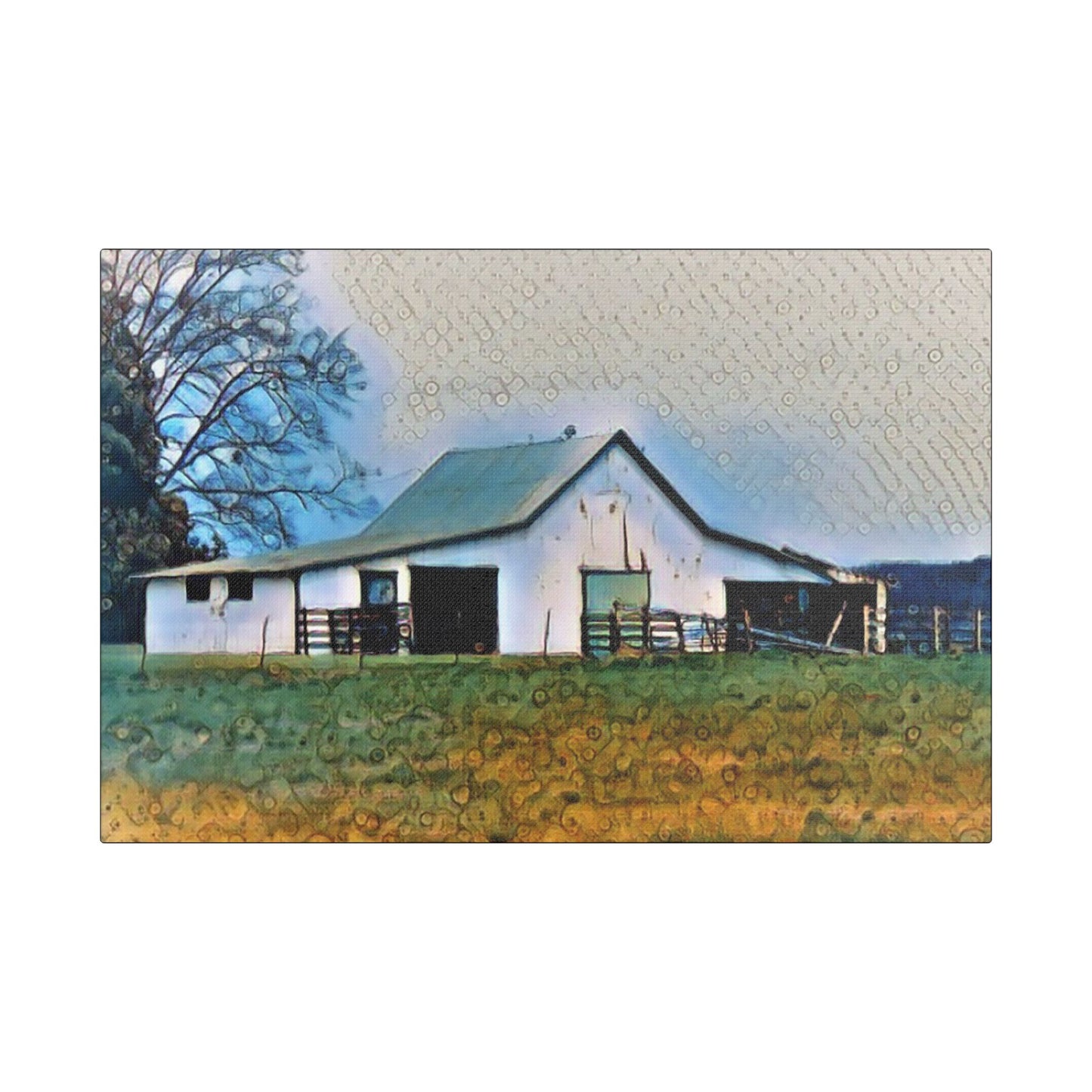 June Barn - Art- Gallery Wrapped- Satin Stretched Canvas Gallery Wraps - No Frame Needed