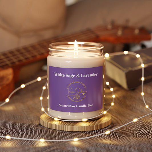 White Sage & Lavender - Scented Soy Candle, 9oz