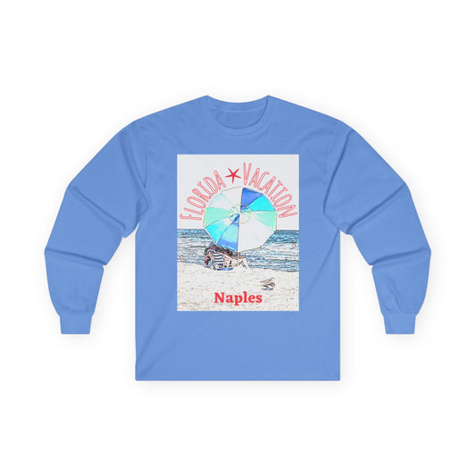 "Florida Vacation Naples" Long Sleeve Casual Unisex Tee Shirt