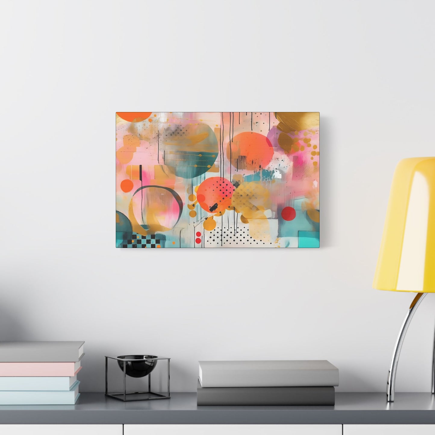 Abstract Designer Art- Gallery Wrapped- Satin Stretched Canvas Gallery Wraps - No Frame Needed