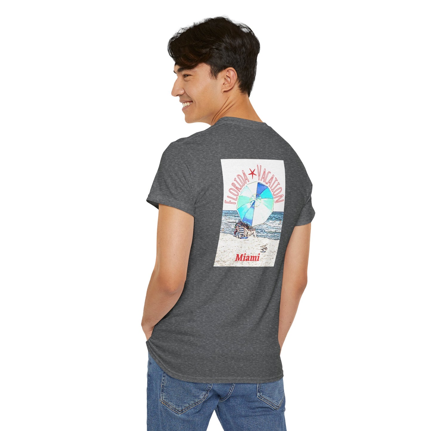 Florida Vacation Miami - Amazing Unisex Heavy Cotton Short Sleeve Tee Shirts!