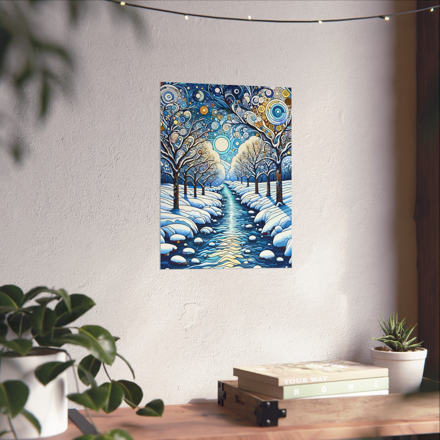 Winter Stream- Art- Giclée Technique Fine Art Posters- No Frame