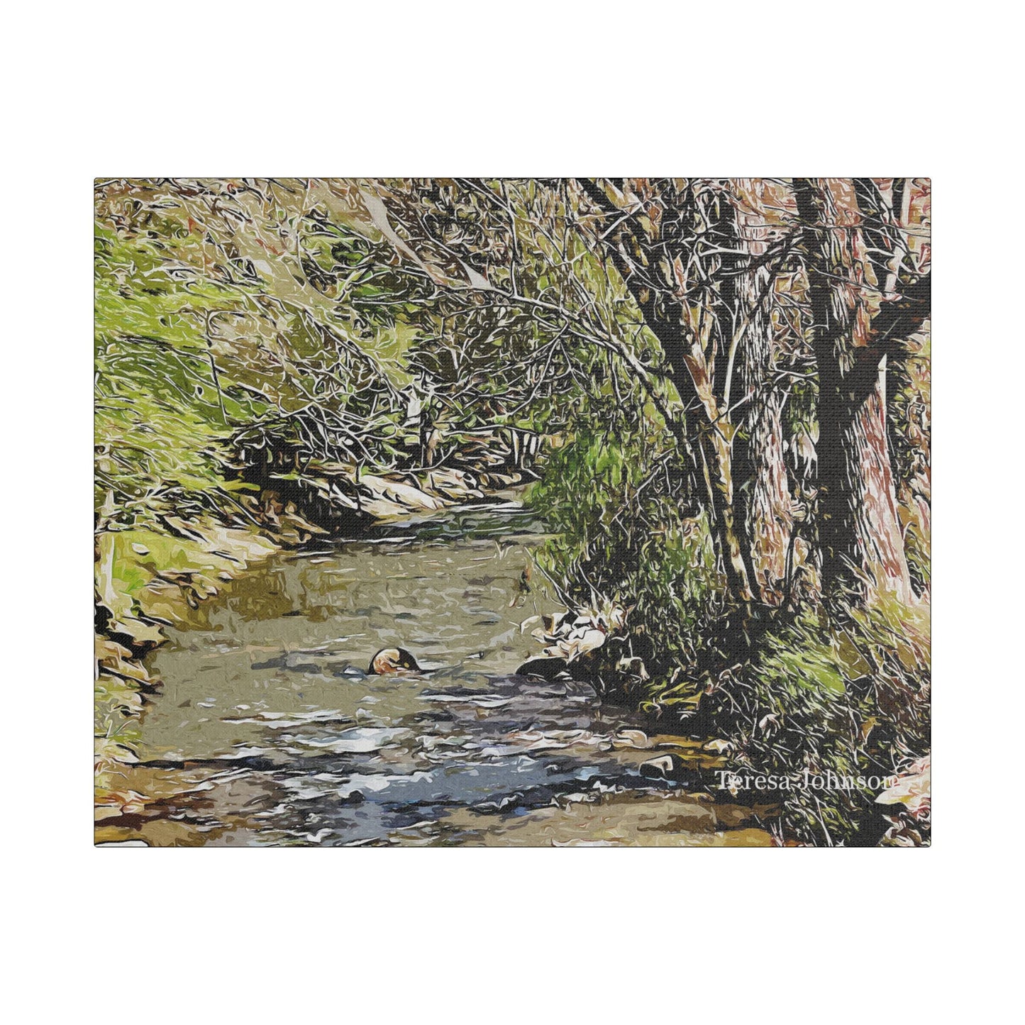 Georgia Creek- Art- Gallery Wrapped- Satin Stretched Canvas Gallery Wraps - No Frame Needed