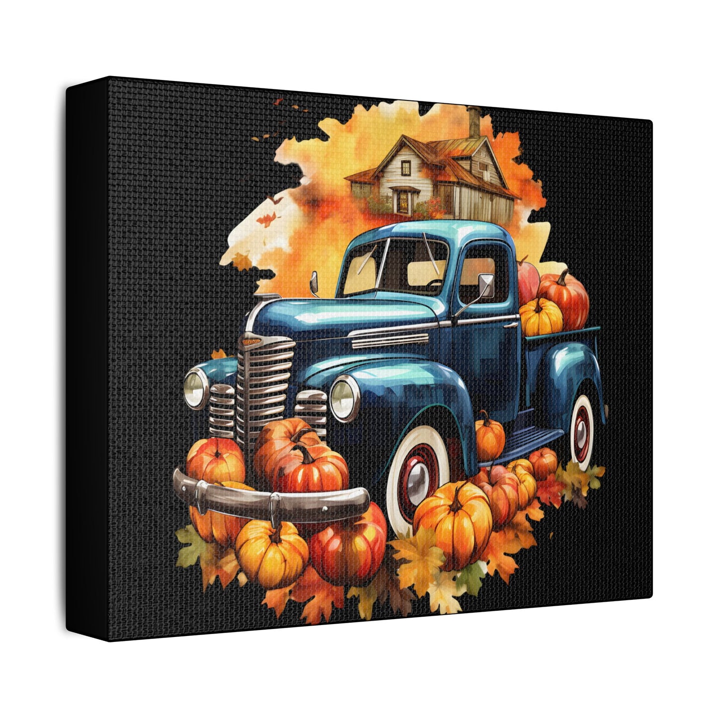 Fall Truck Art- Gallery Wrapped- Satin Stretched Canvas Gallery Wraps - No Frame Needed