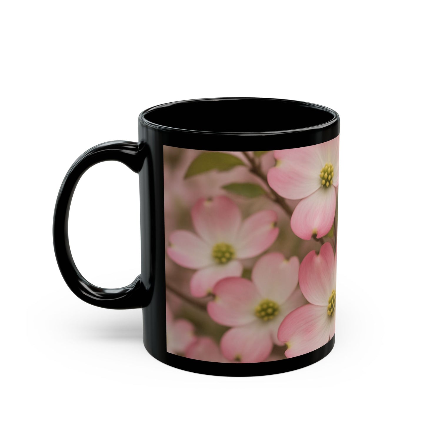 Dogwoods- 11 oz or 15 oz Ceramic Black Mugs