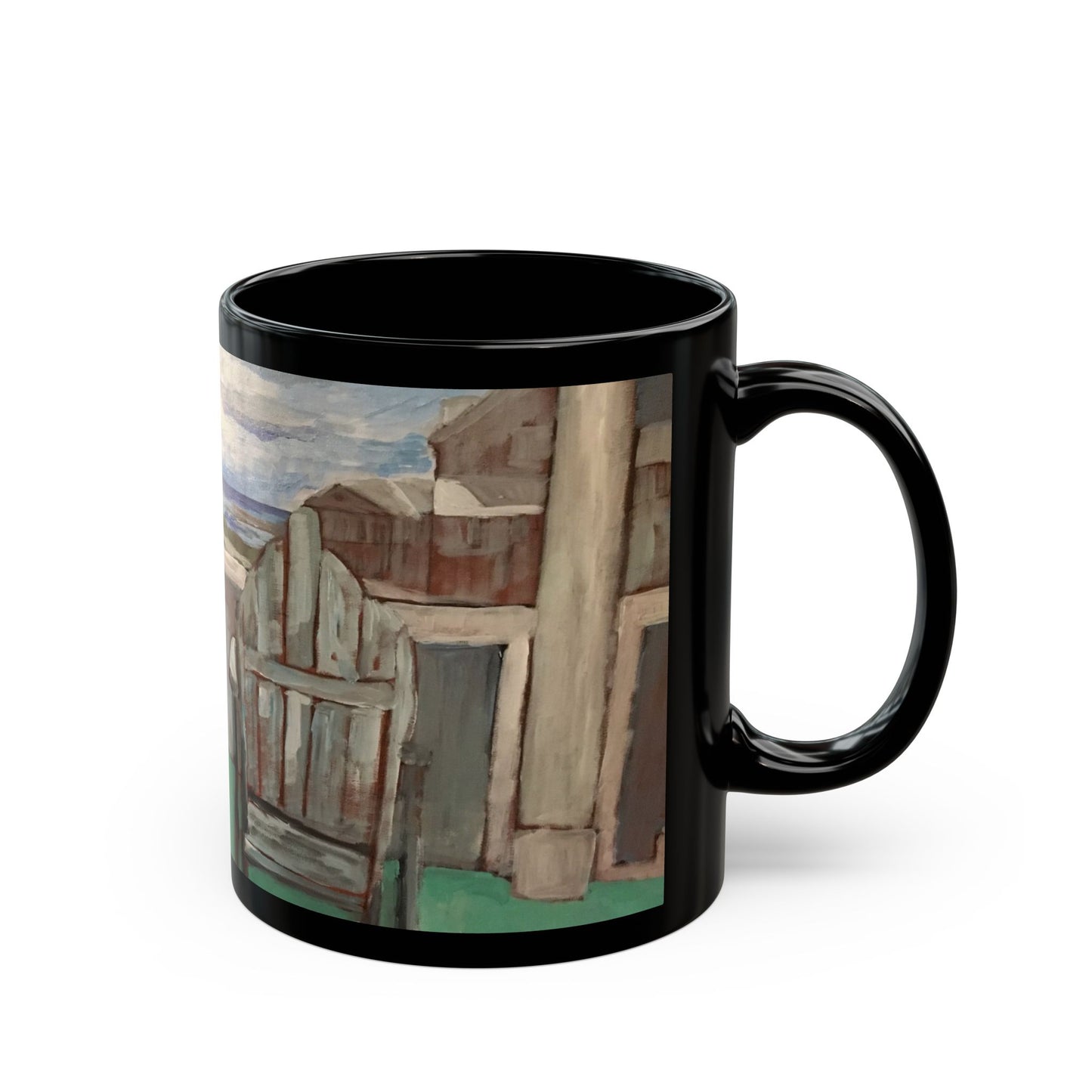 "Back Porch Dreaming" - 11 oz or 15 oz Ceramic Black Mugs