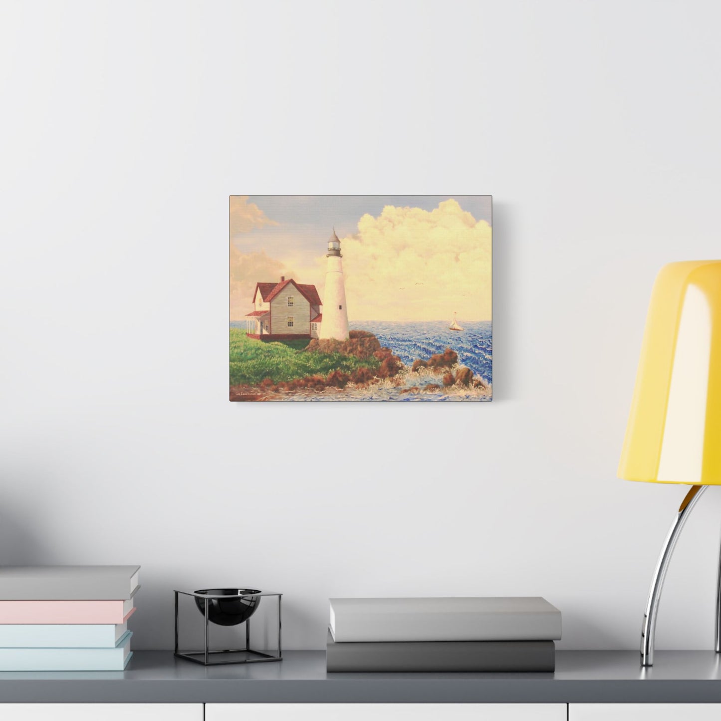 The Lighthouse- Art- Gallery Wrapped- Satin Stretched Canvas Gallery Wraps - No Frame Needed