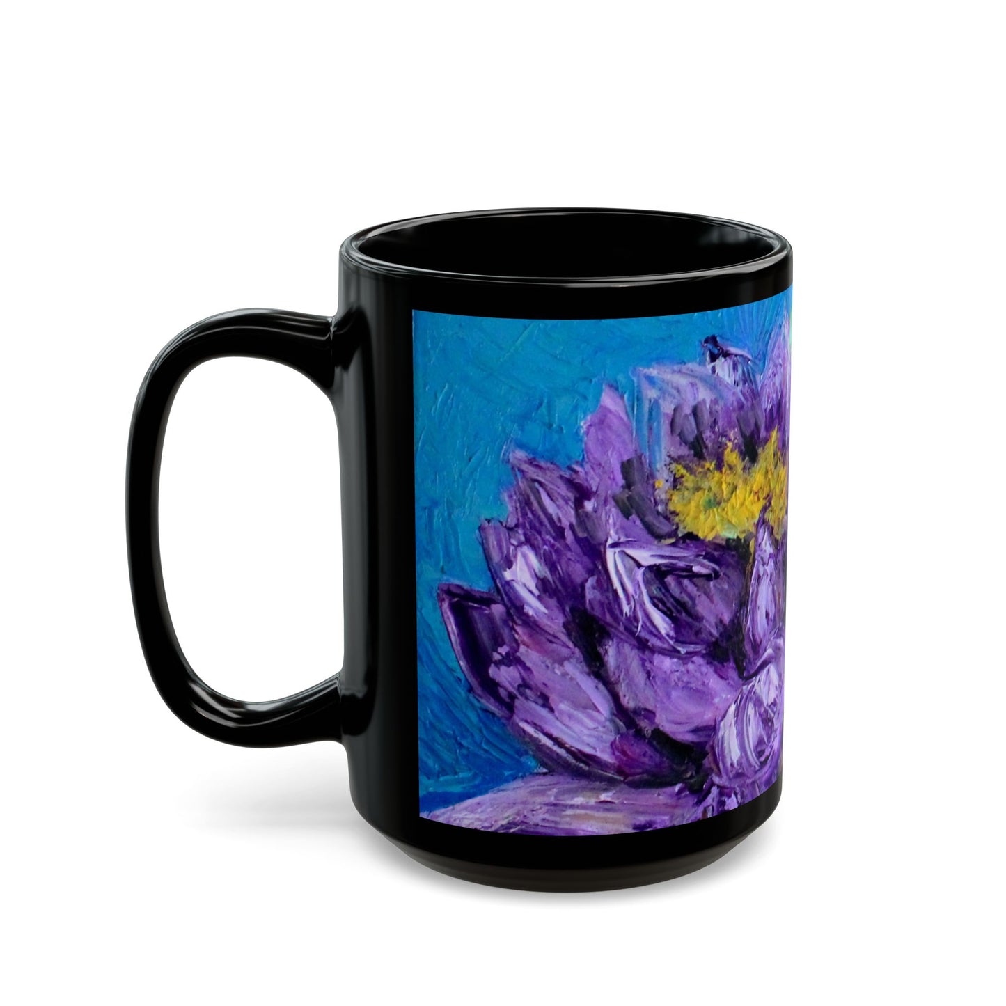Gibbs Garden Purple Beauty- 11 oz or 15 oz Ceramic Black Mugs